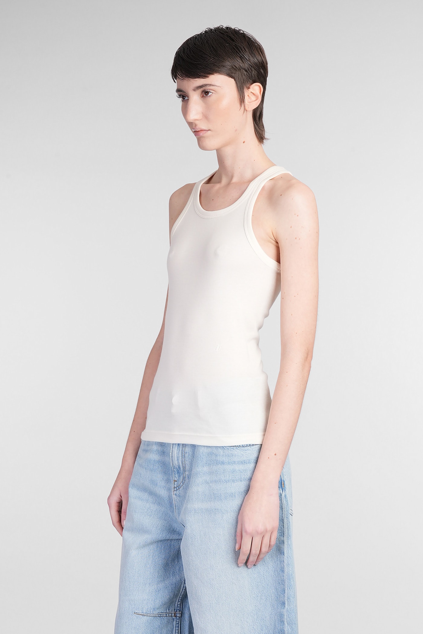 Helmut Lang Tank Top In Beige Cotton In Beige