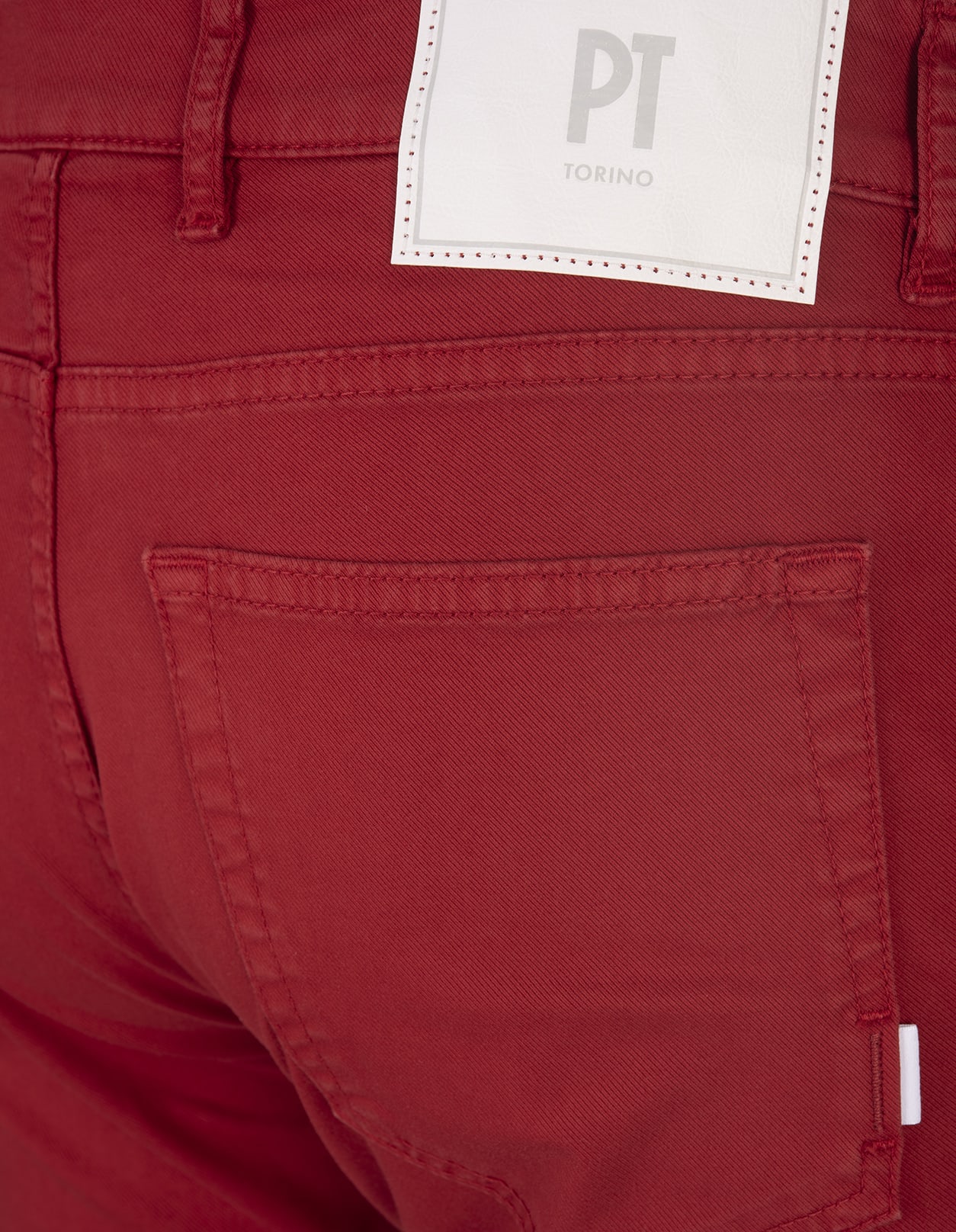 Shop Pt Torino Swing Jeans In Red Stretch Denim
