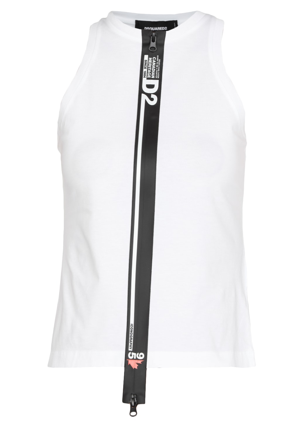 Shop Dsquared2 Cotton Top In Bianco