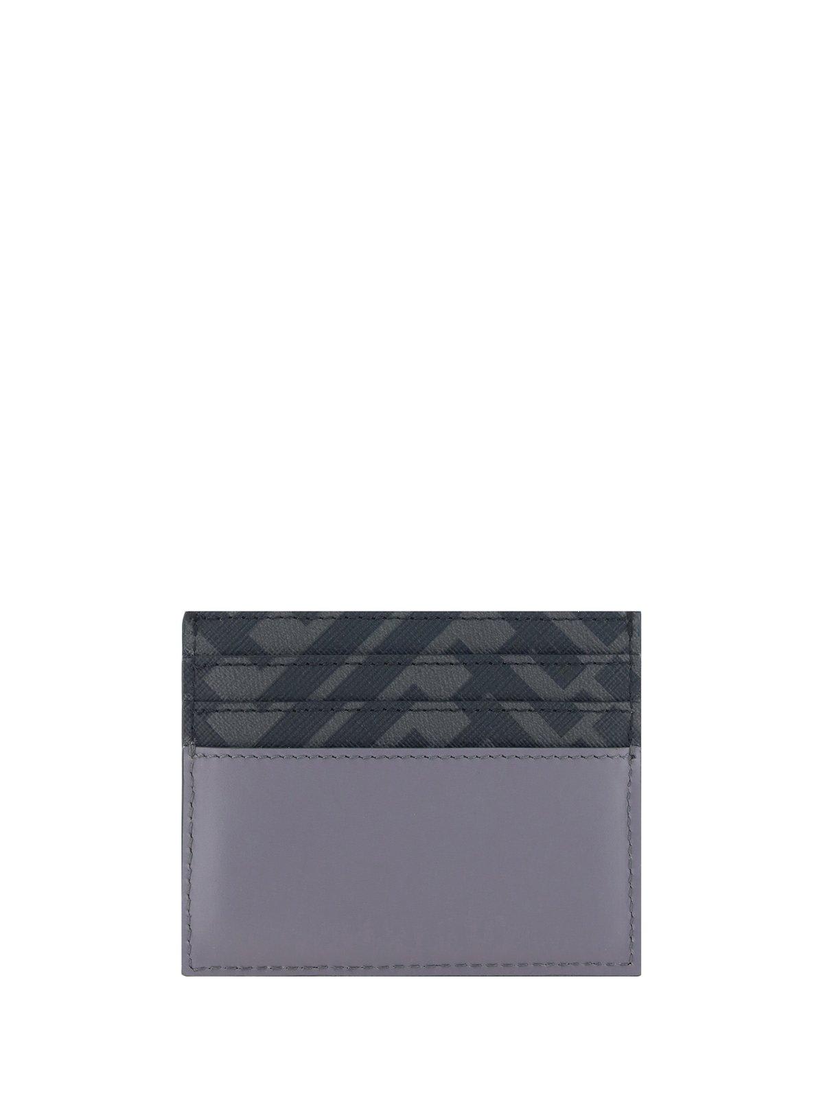 Shop Fendi Ff Squared Card Holder In Grey