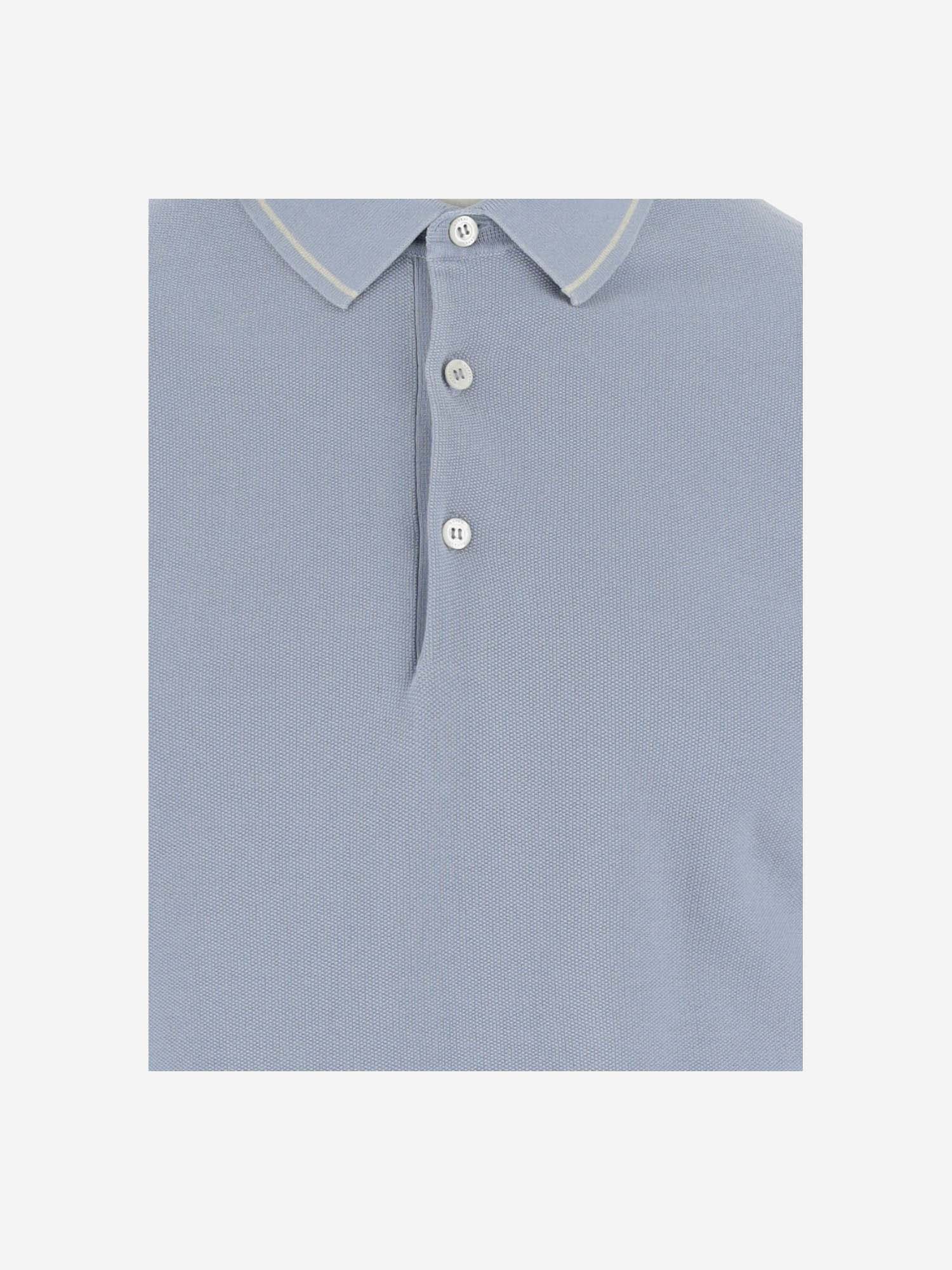 Shop Aspesi Cotton Polo In Clear Blue