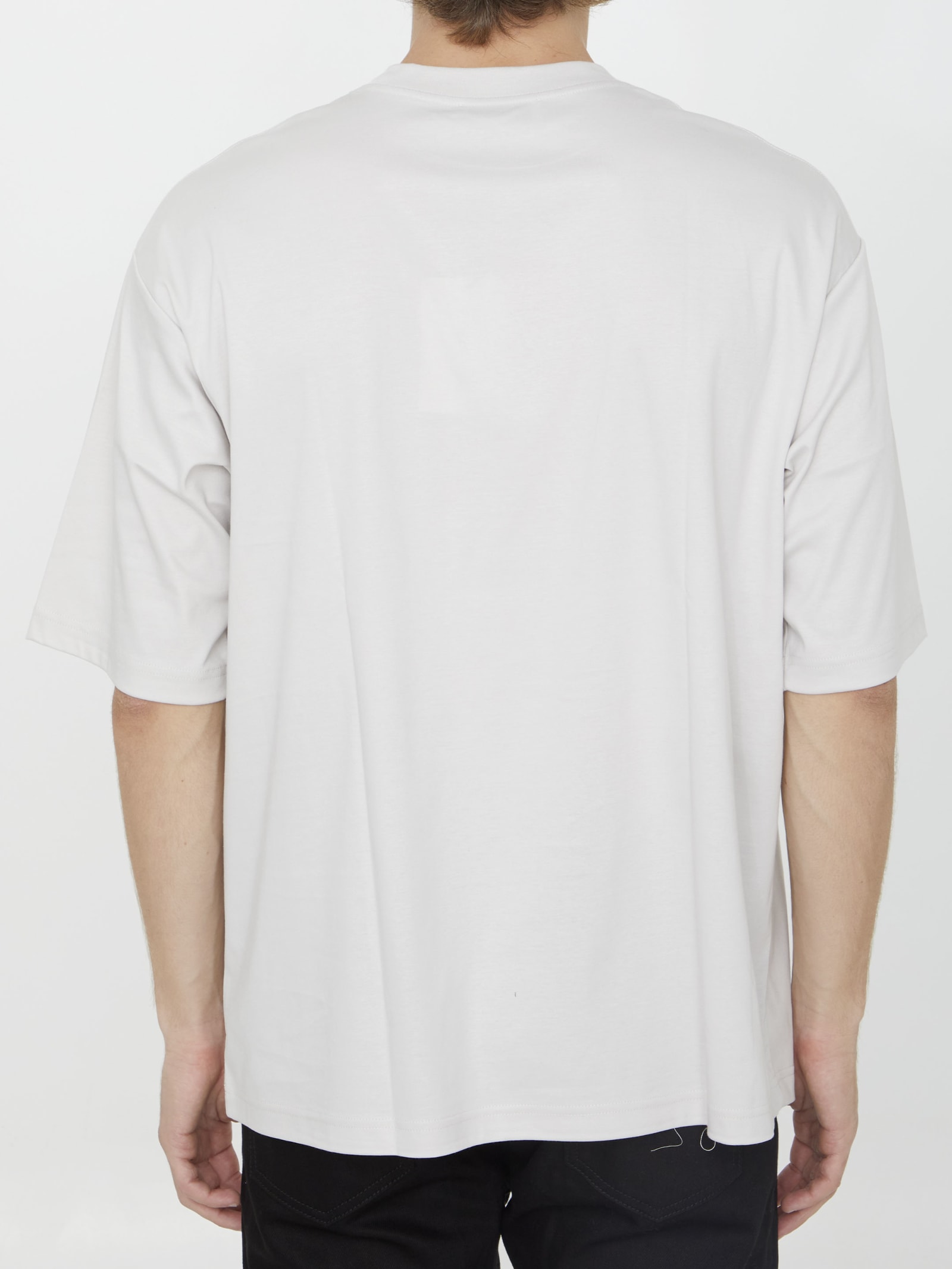 Shop Lanvin Cotton T-shirt With Logo In Beige