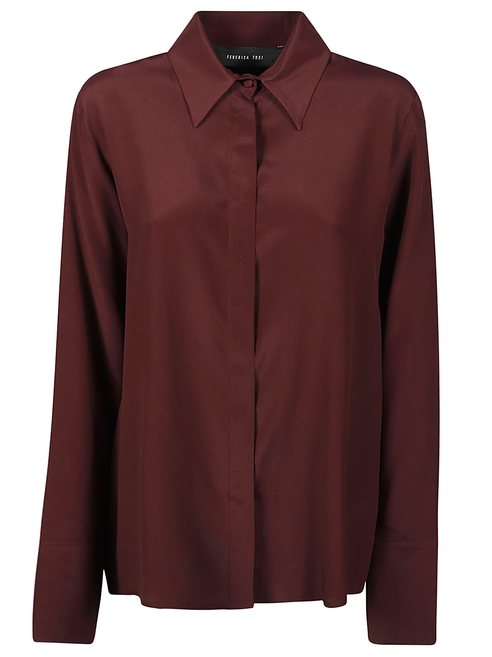 Shop Federica Tosi Long Sleeve Shirt In Vinaccia