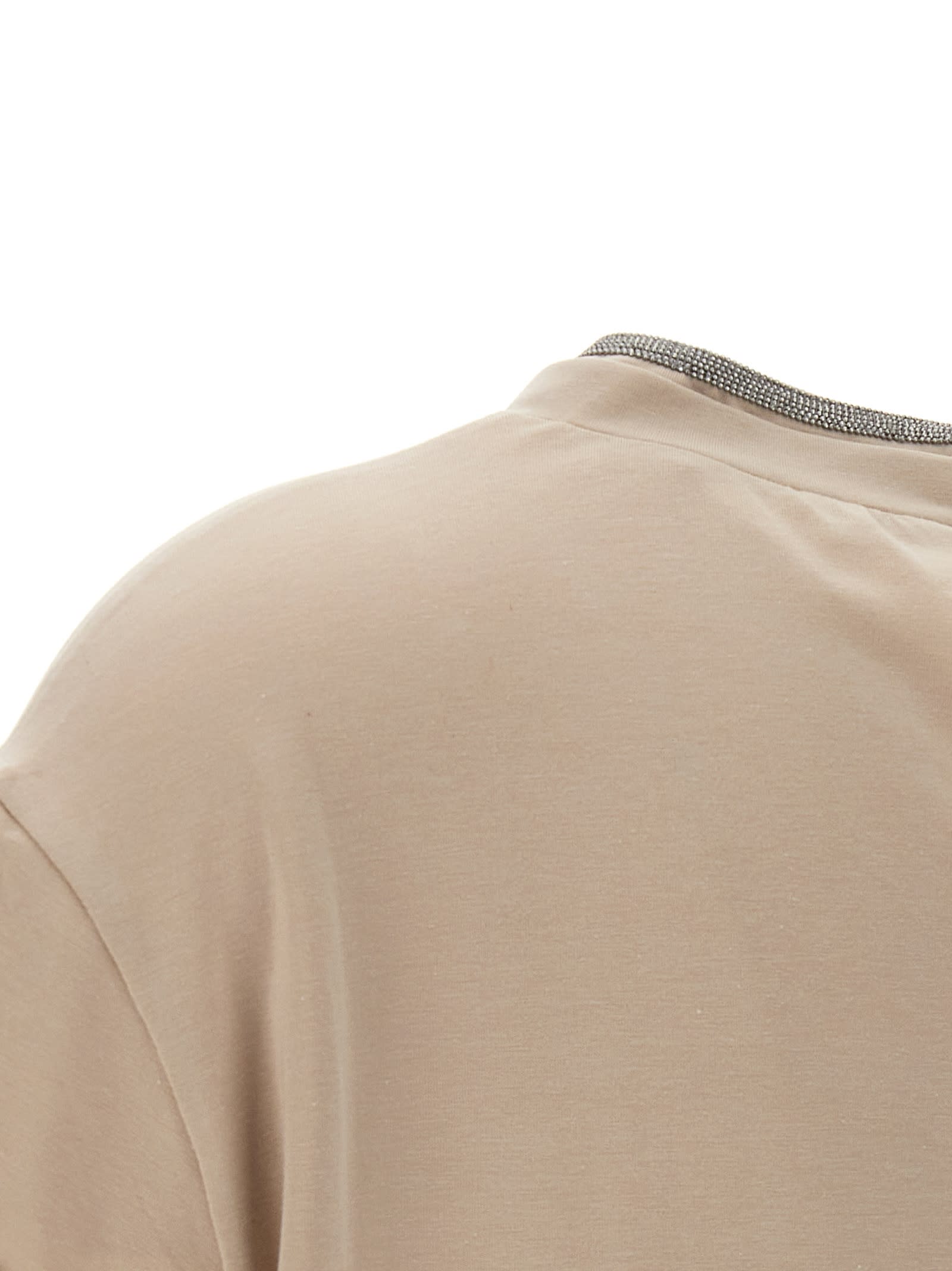 Shop Brunello Cucinelli Monile T-shirt In Beige