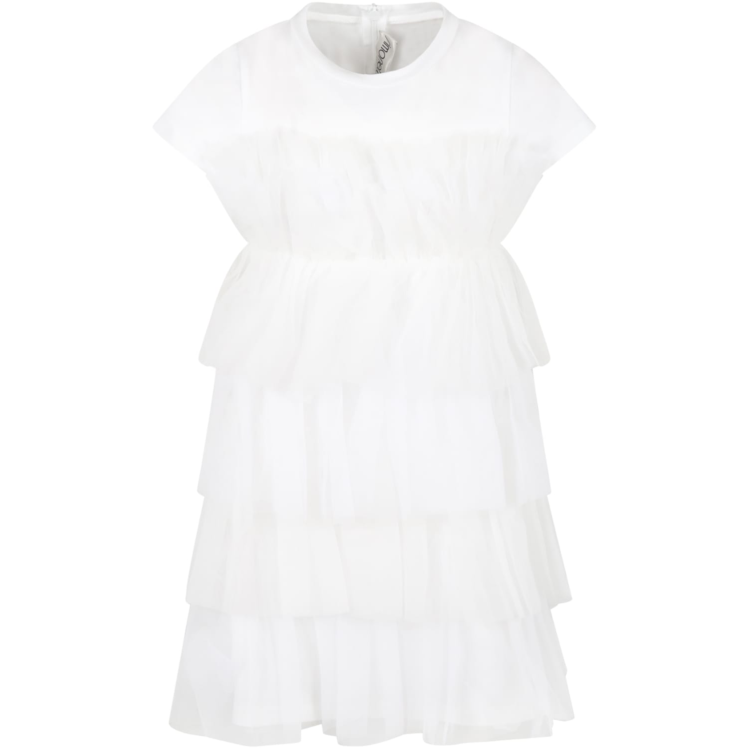 Simonetta White Dress For Girl With Ruffles