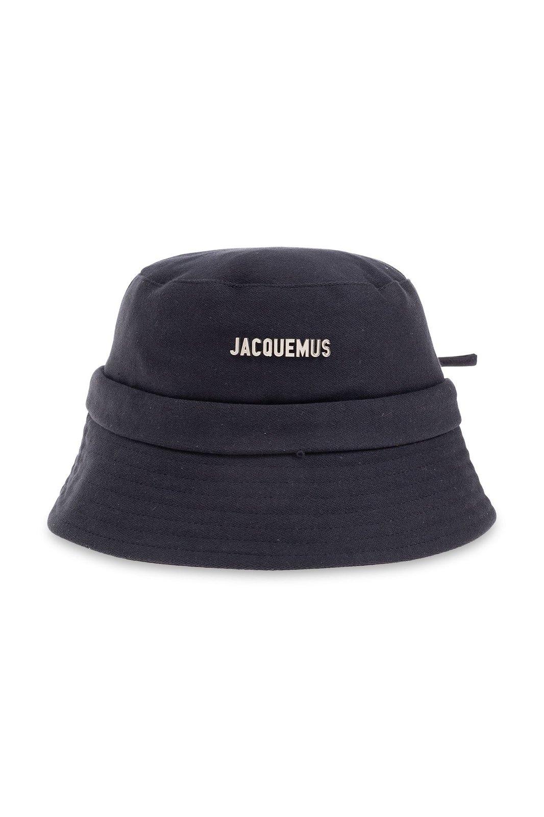 Jacquemus Le Bob Gadjo Knotted Bucket Hat In Dark Navy