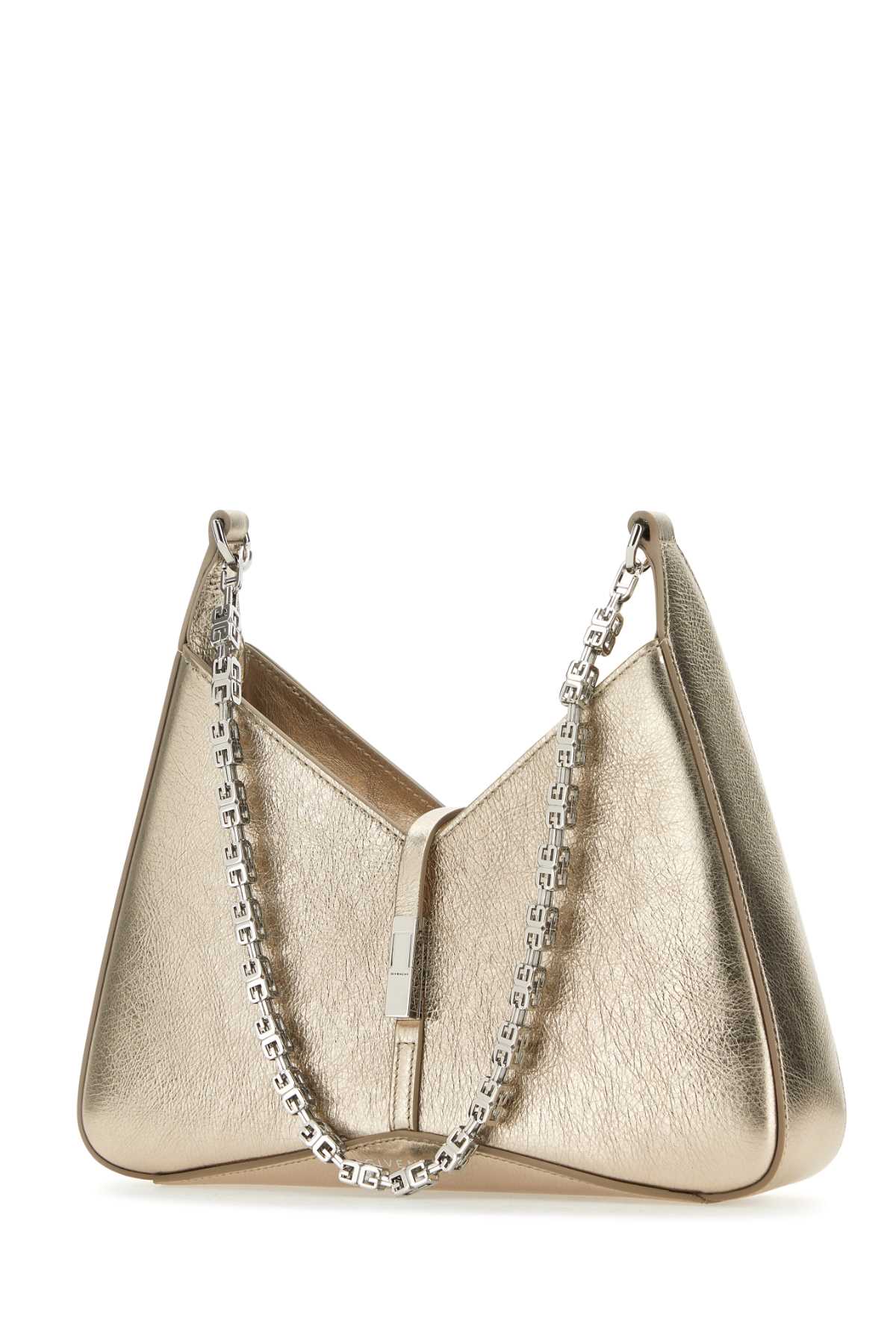 Shop Givenchy Golden Rose Leather Small Cut-out Shoulder Bag In Dustygold