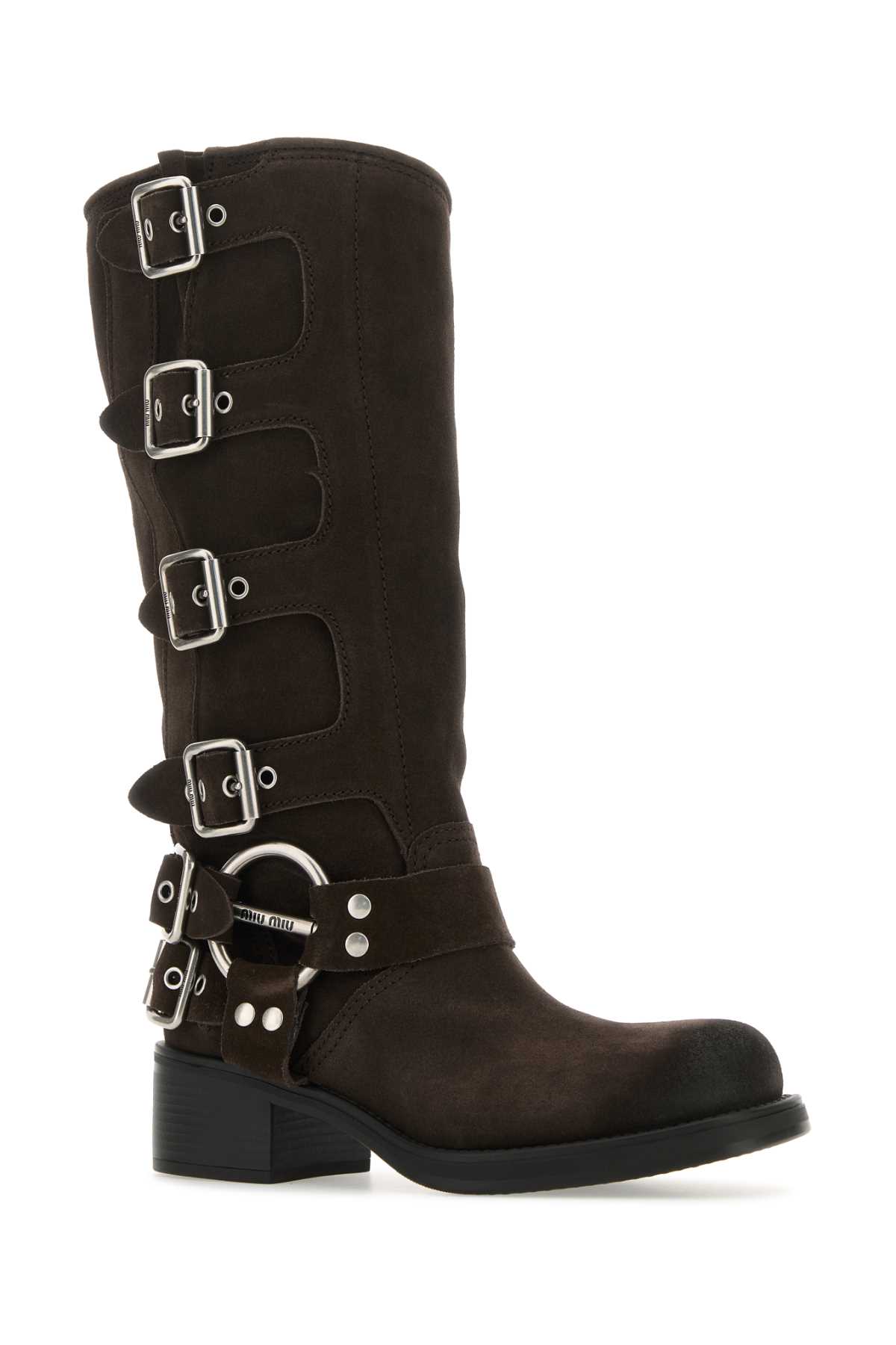 MIU MIU DARK BROWN SUEDE BOOTS