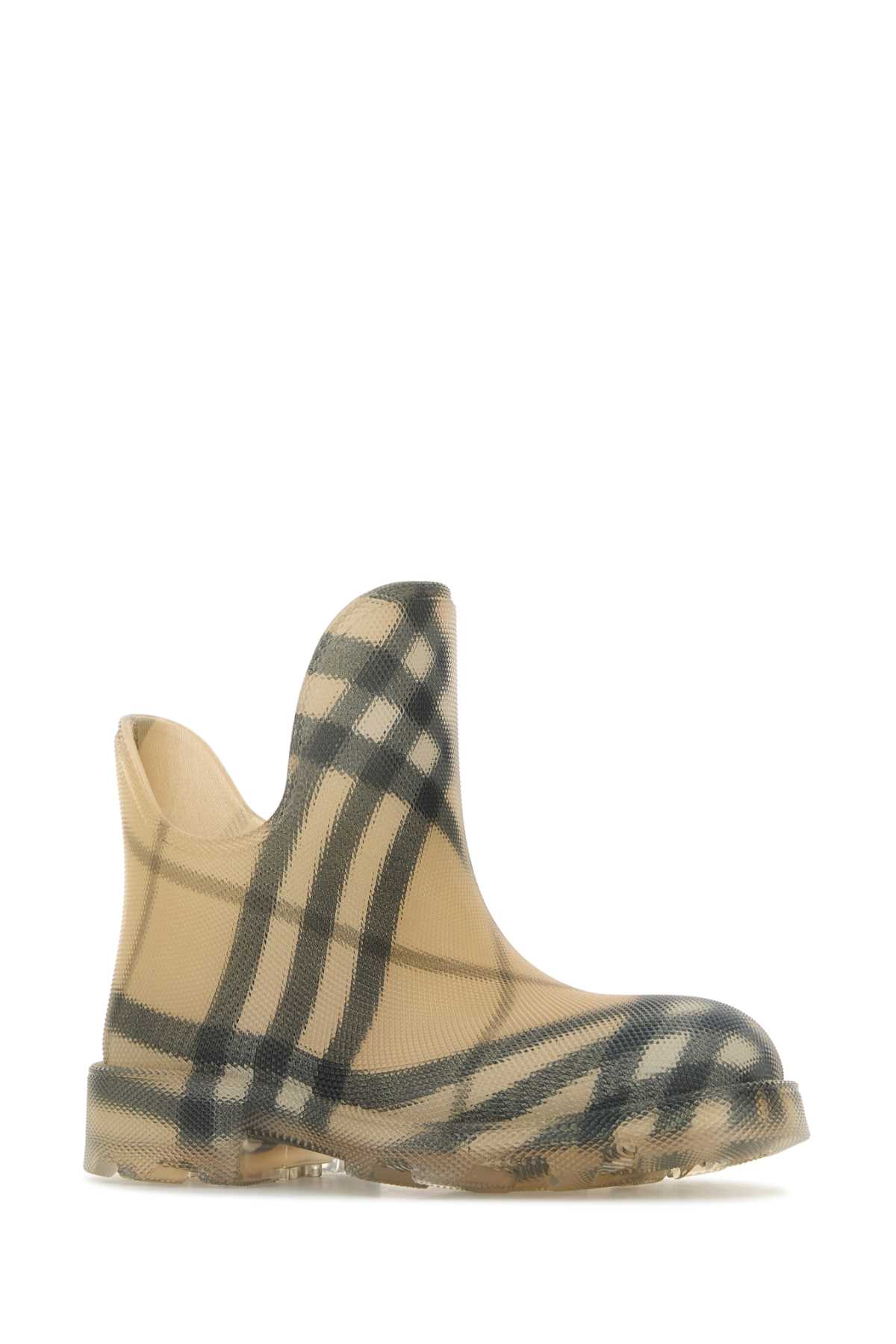 Shop Burberry Printed Rubber Ankle Boots In Grainipcheck