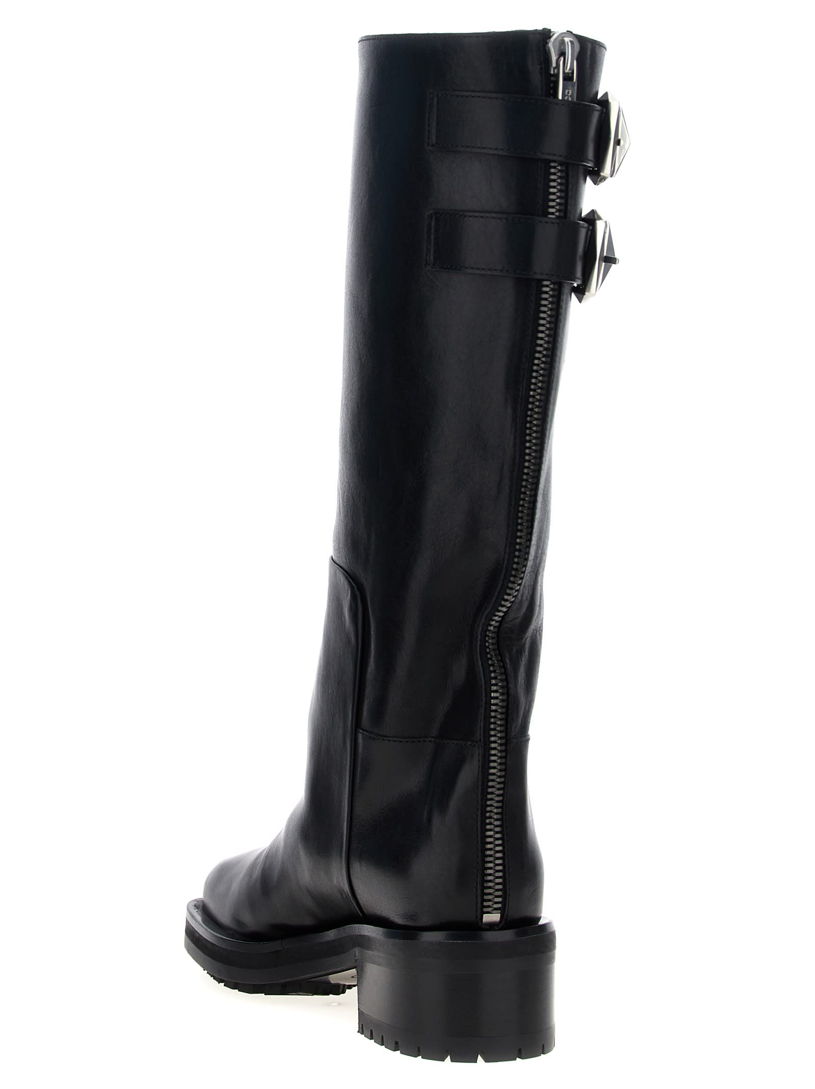 Jimmy Choo Brooklyn 50 Leather Knee-high Boots In Black