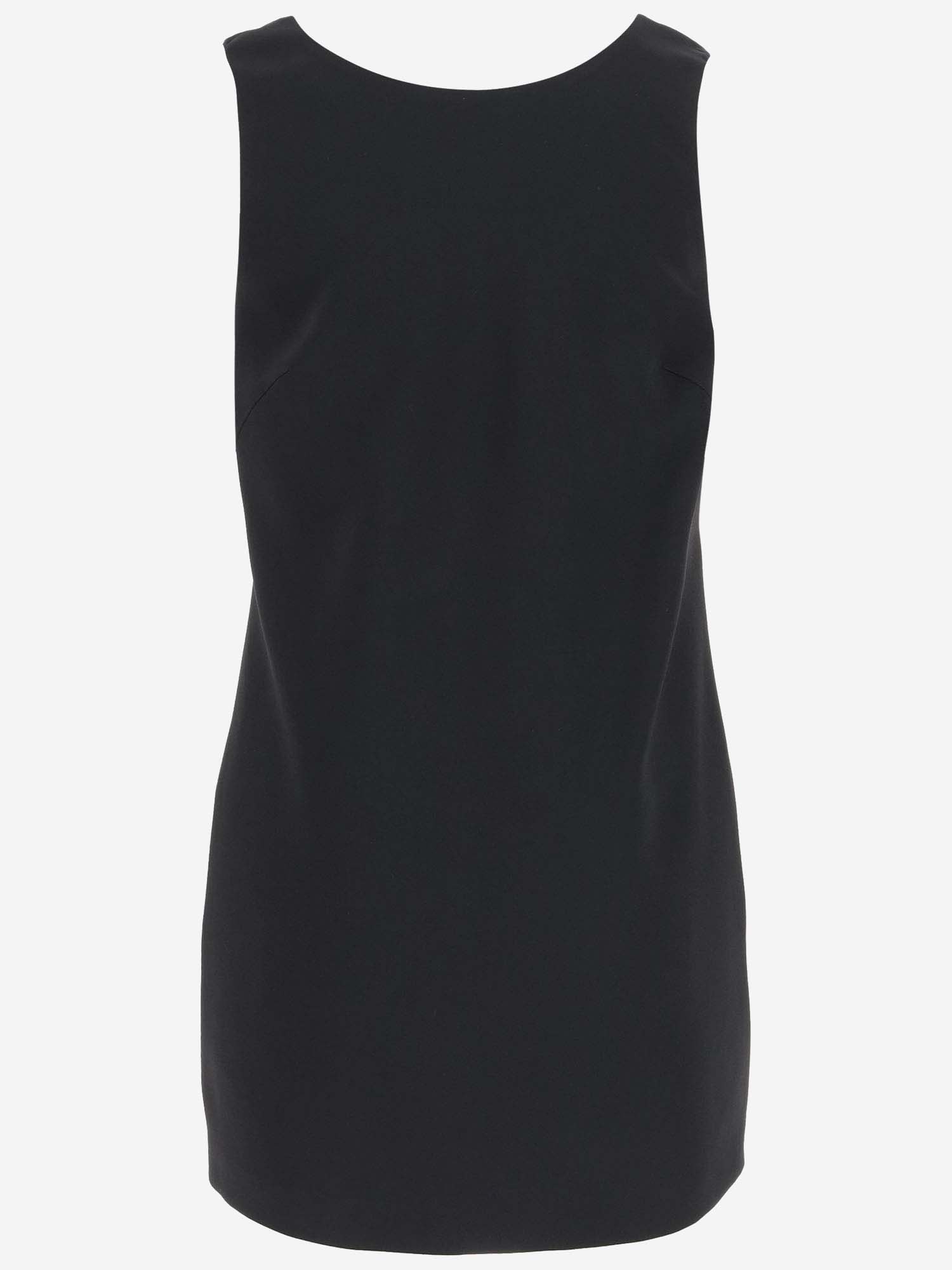 Shop Elisabetta Franchi Viscose Blend Mini Dress With Logo In Black