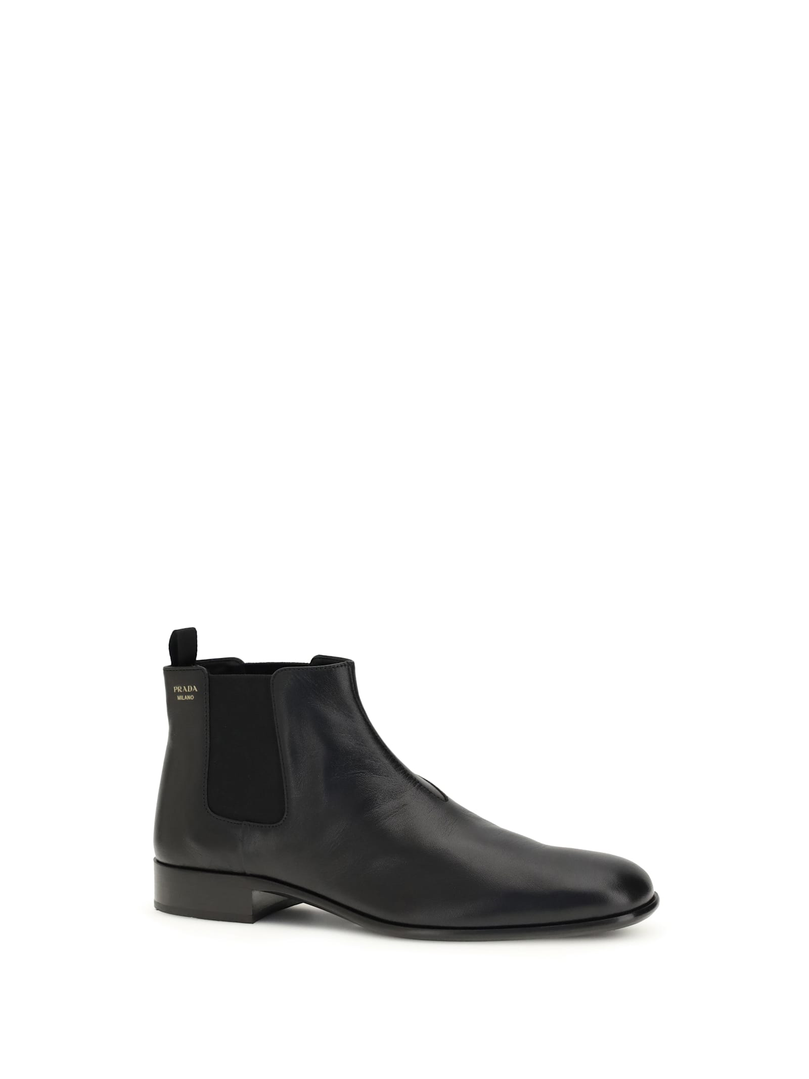 Prada Ankle Boots With Elastic Side Panels In Black