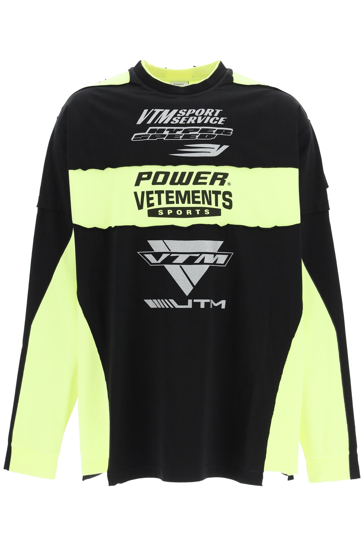 VETEMENTS Motocross Patched Logo Oversized Ls T-shirt