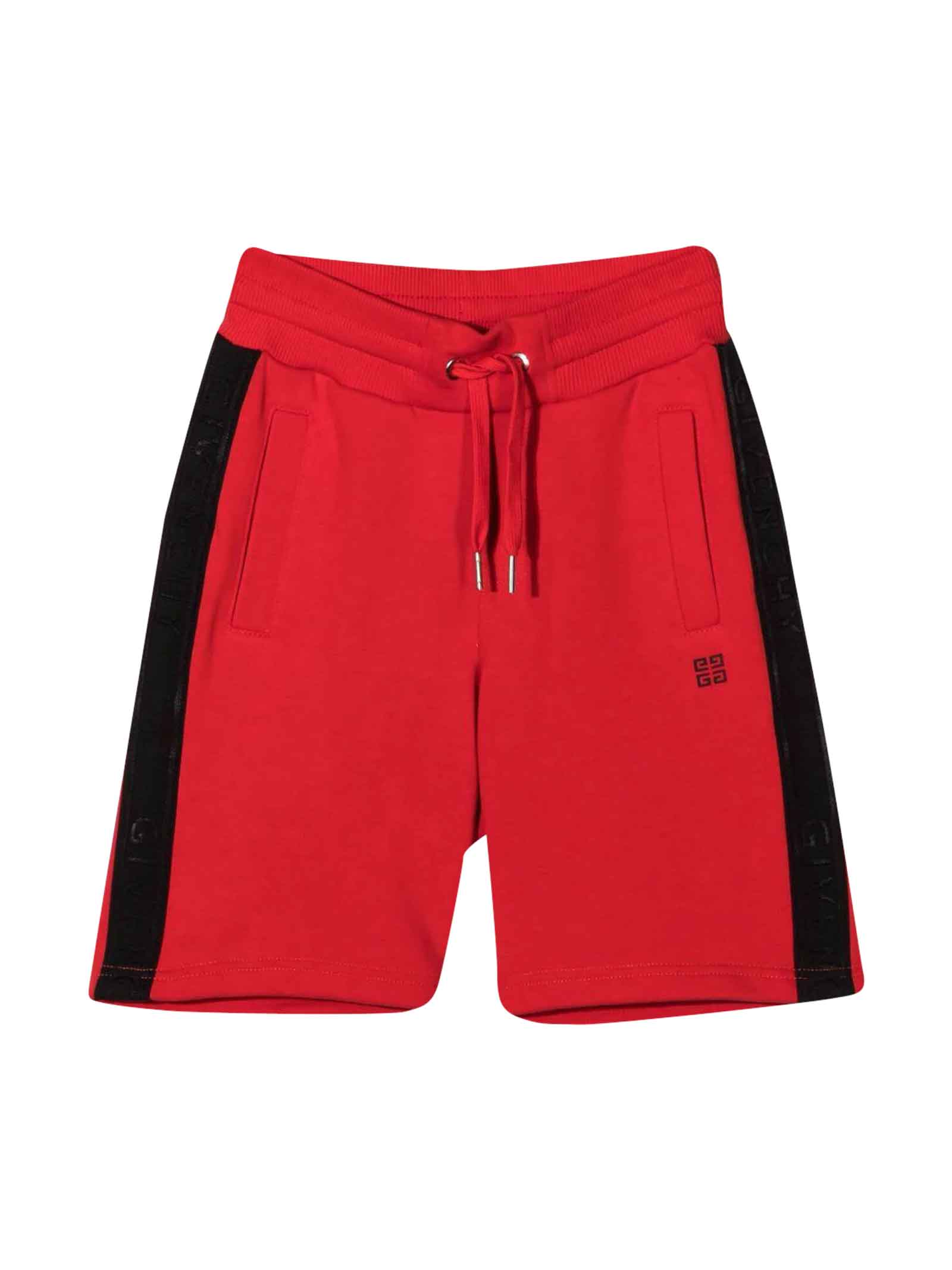 Givenchy Black And Red Bermuda Shorts