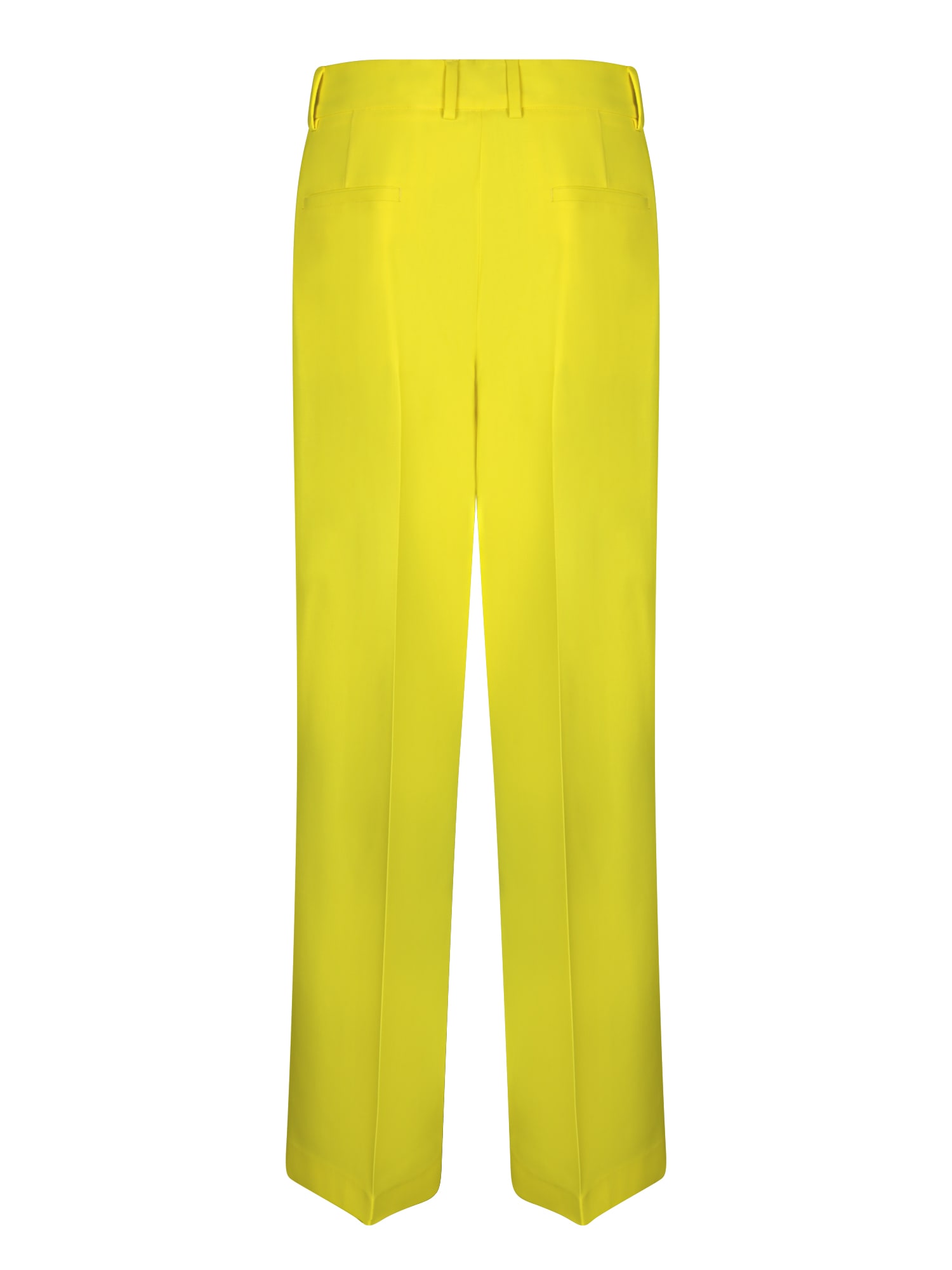 Shop Msgm White Tailored Trousers In Yellow