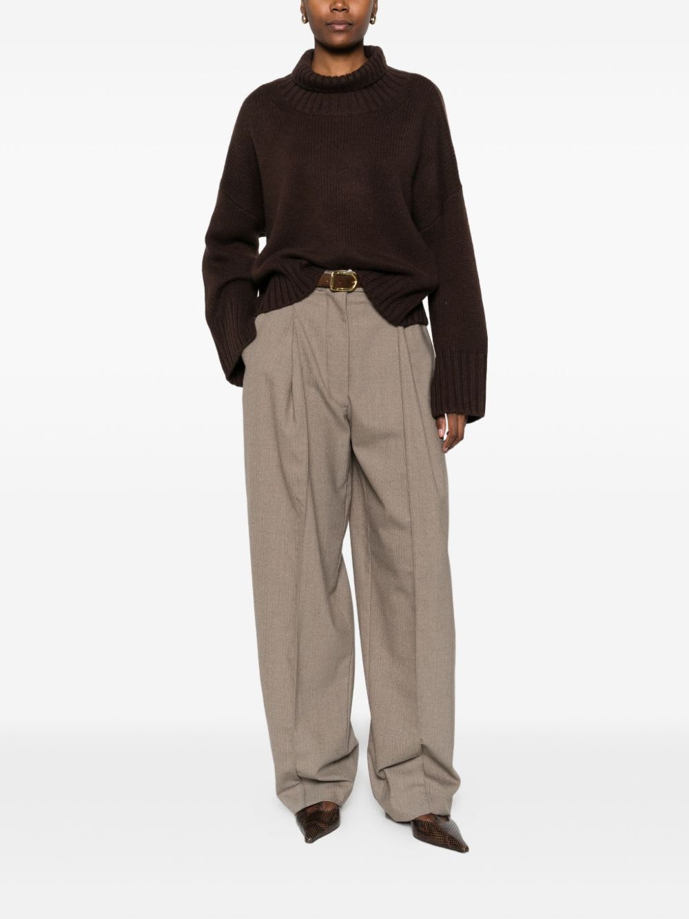 Goat Cashmere Jumper In Brown