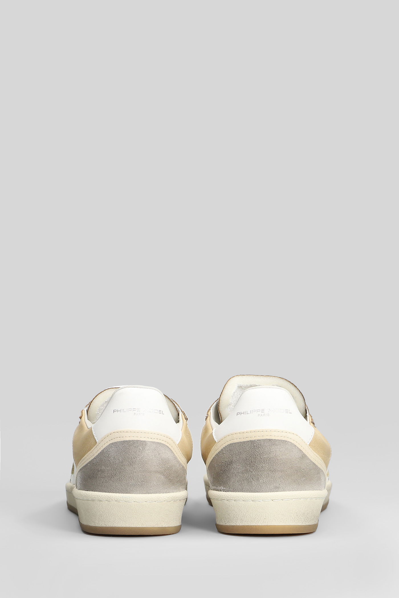 Philippe Model Pgal Low Sneakers In White Leather In White