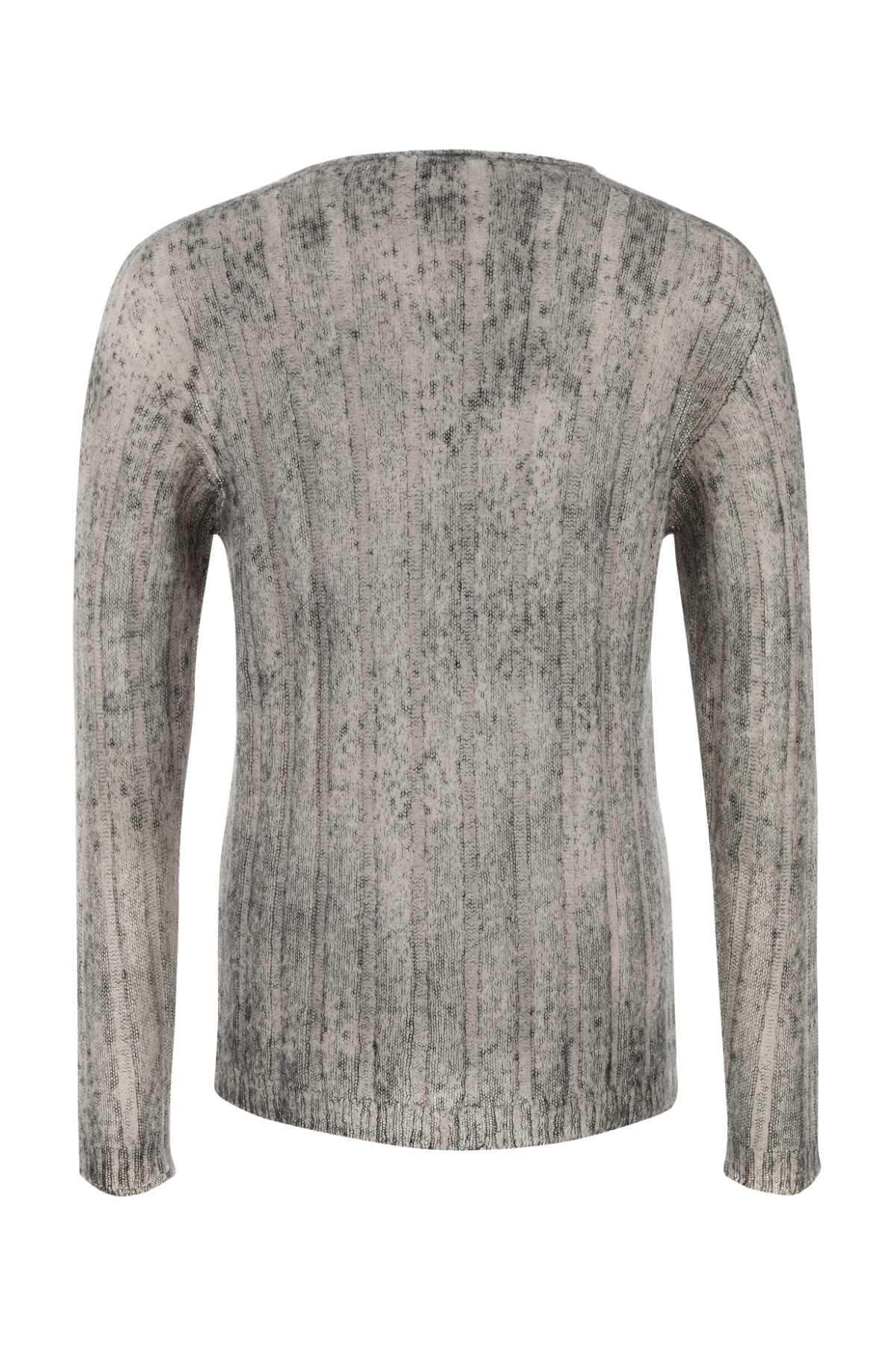 Giorgio Armani Melange Grey Mohair Blend Sweater In Gray