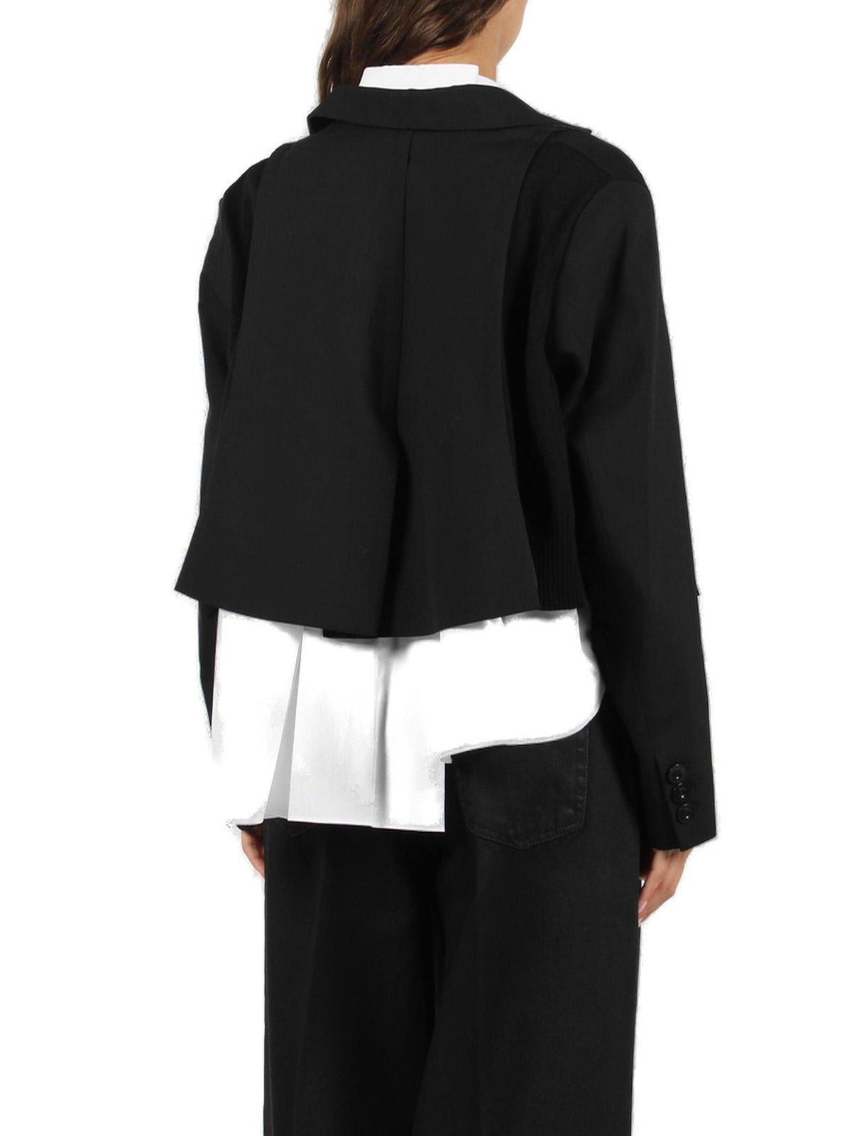 Shop Sacai Asymmetric-hem Peak-lapels Blazer In Black