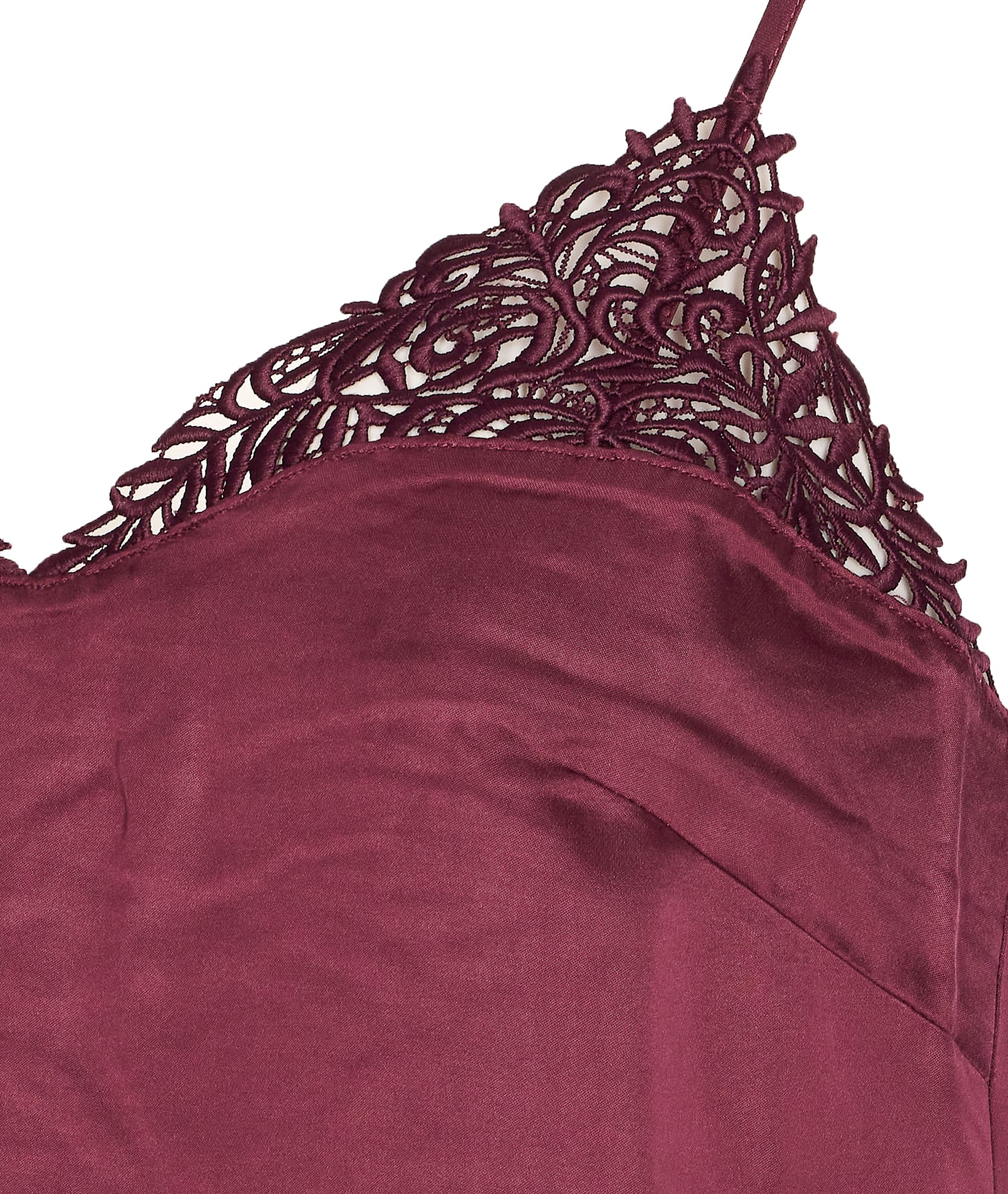Twinset Bordeaux Top With Thin Strap And Logo Plaque On The Back In Fabric Woman In Burgundy