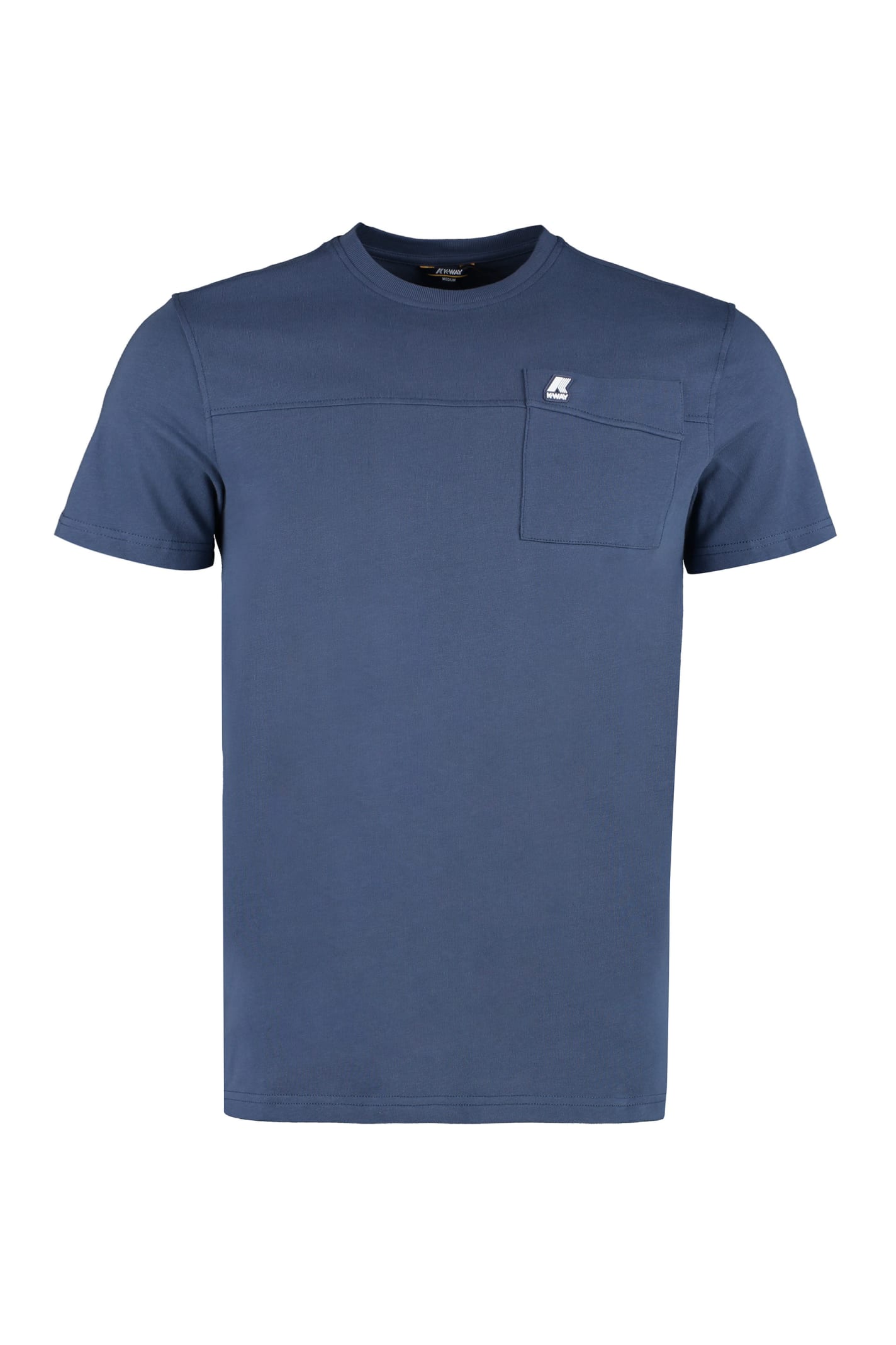 K-way Logo Cotton T-shirt In Blue