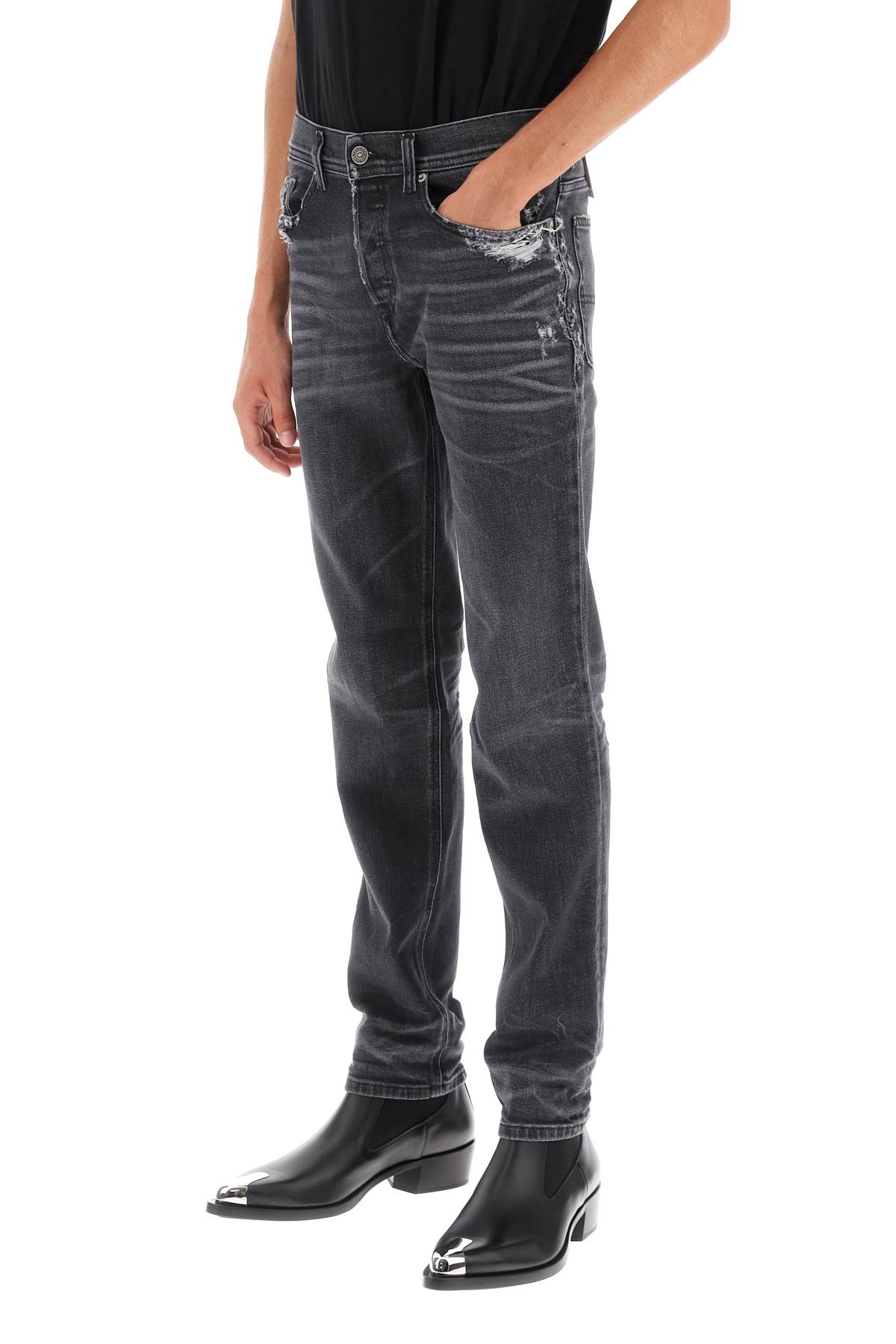 Shop Diesel 023 D-finitive Regular Fit Jeans In Black Denim (grey)