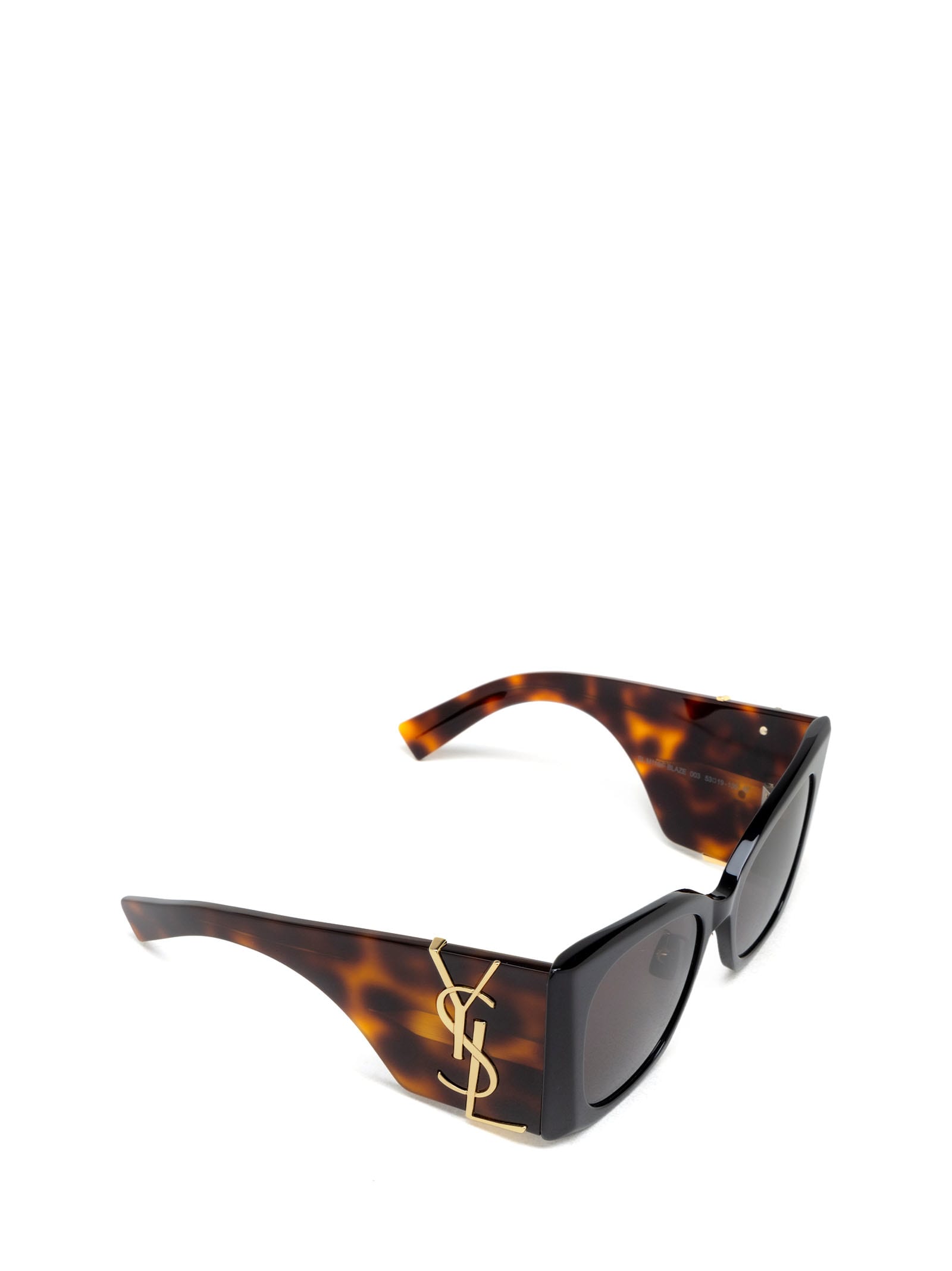 Shop Saint Laurent Sl M119/f Blaze Black Sunglasses