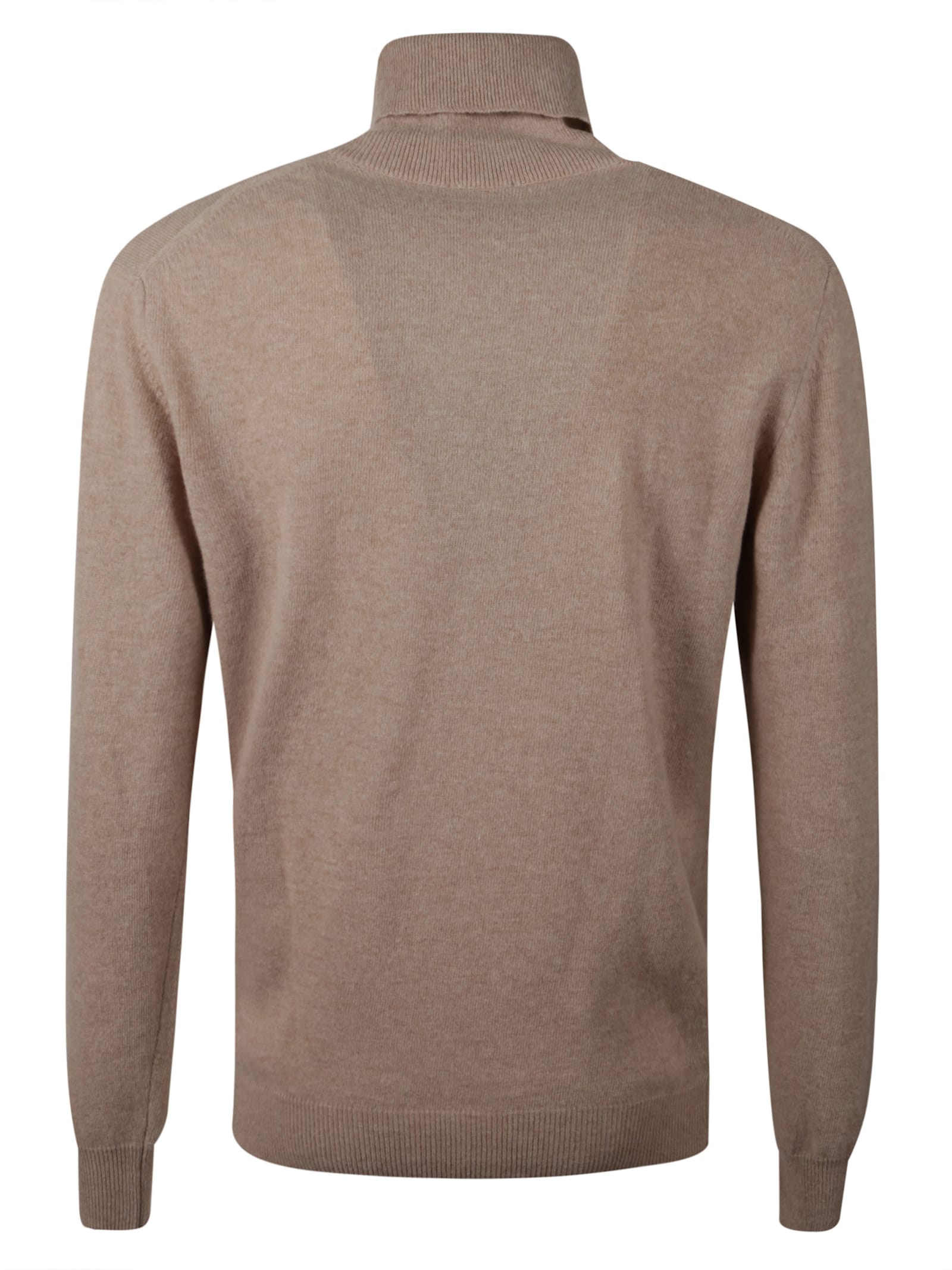 Woolrich Turtleneck Knitwear With Ribbed Cuffs And Hem In Brown