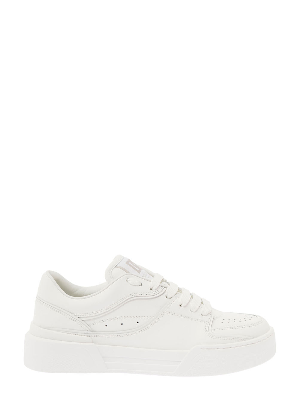 New Roma White Sneakers With Contrasting 3d Details Woman Dolce & Gabbana