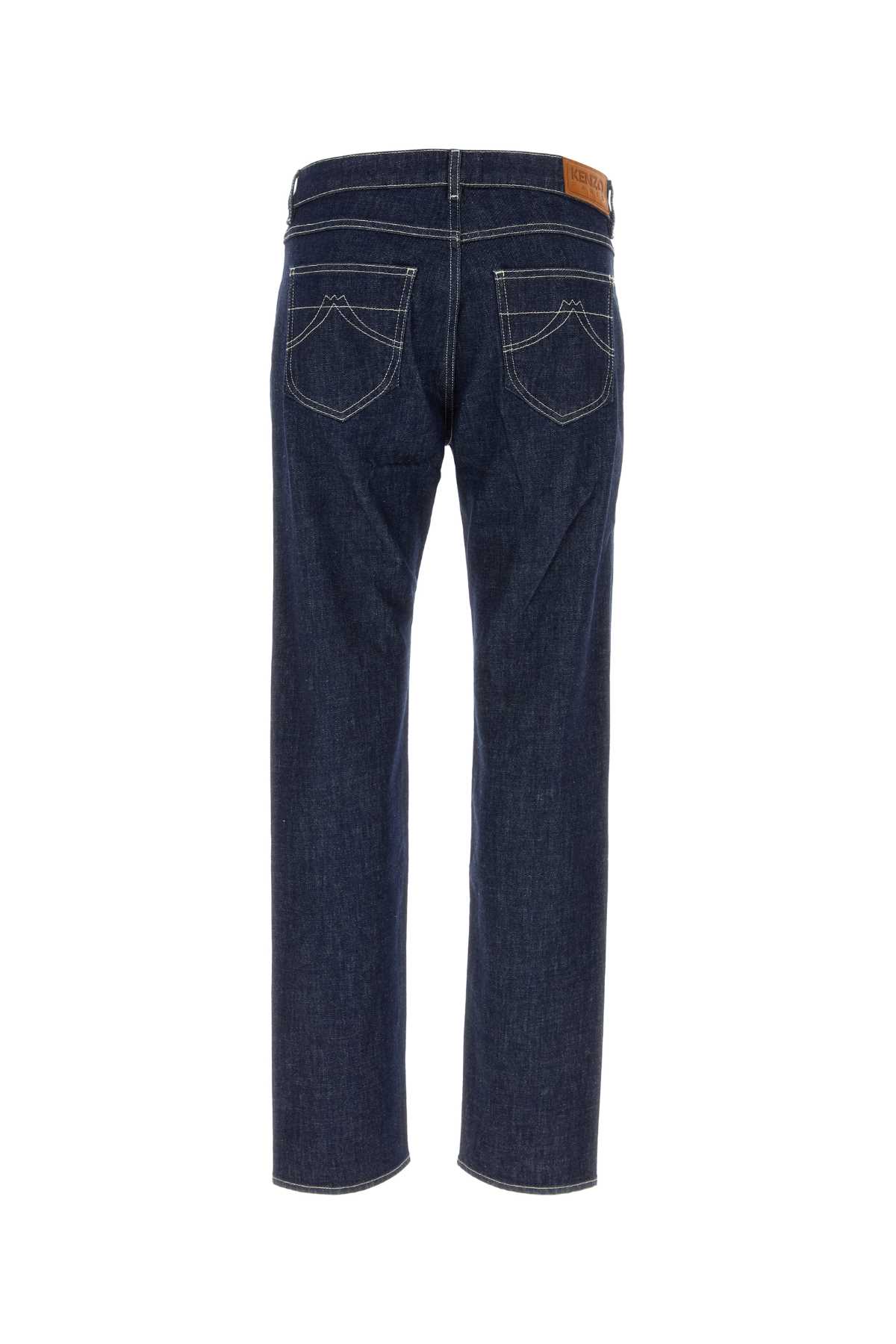 Shop Kenzo Midnight Blue Stretch Denim Bara Jeans In Rinsebluedenim