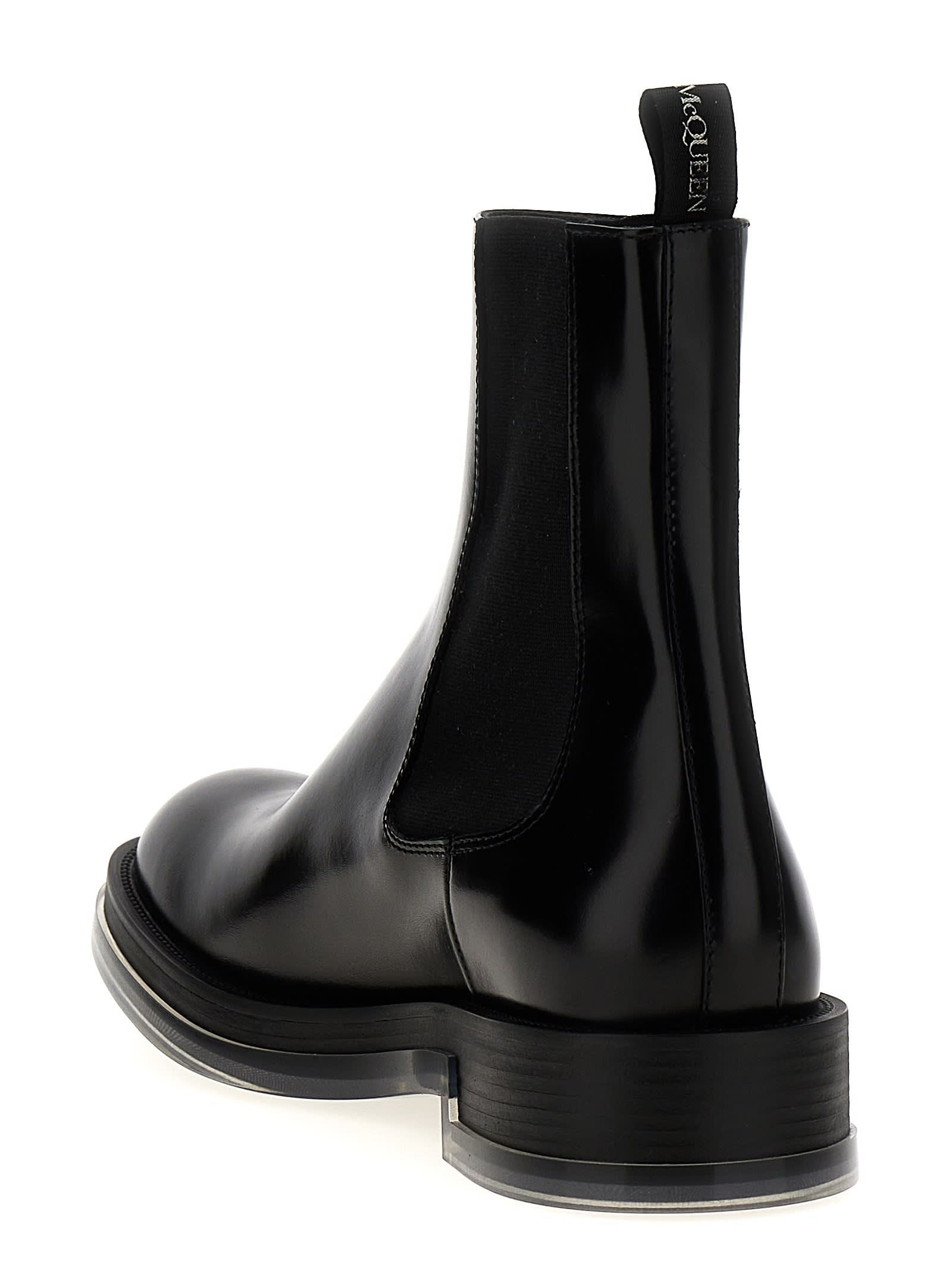 Shop Alexander Mcqueen Float Chelsea Boots In Black