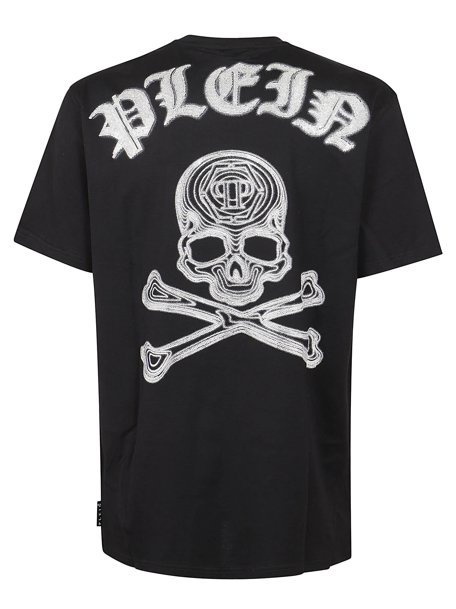 Shop Philipp Plein T-shirt Round Neck Ss With Cry In Black White