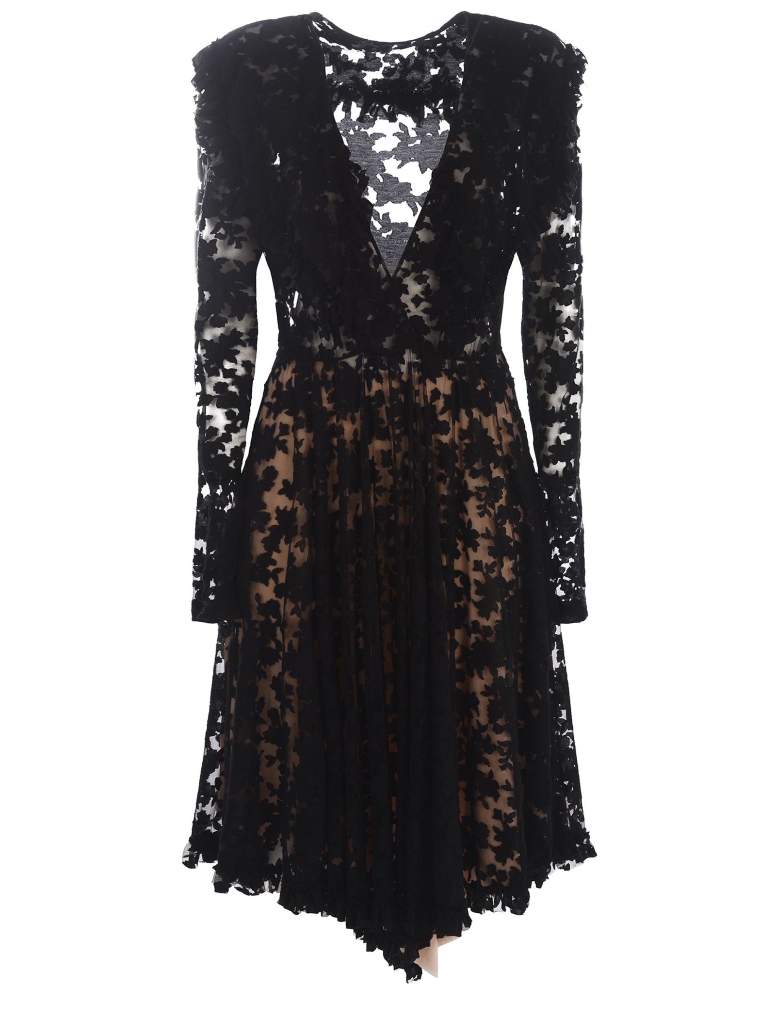 Shop Philosophy Di Lorenzo Serafini Dress Philosophy Devoré Made Of Jersey In Black