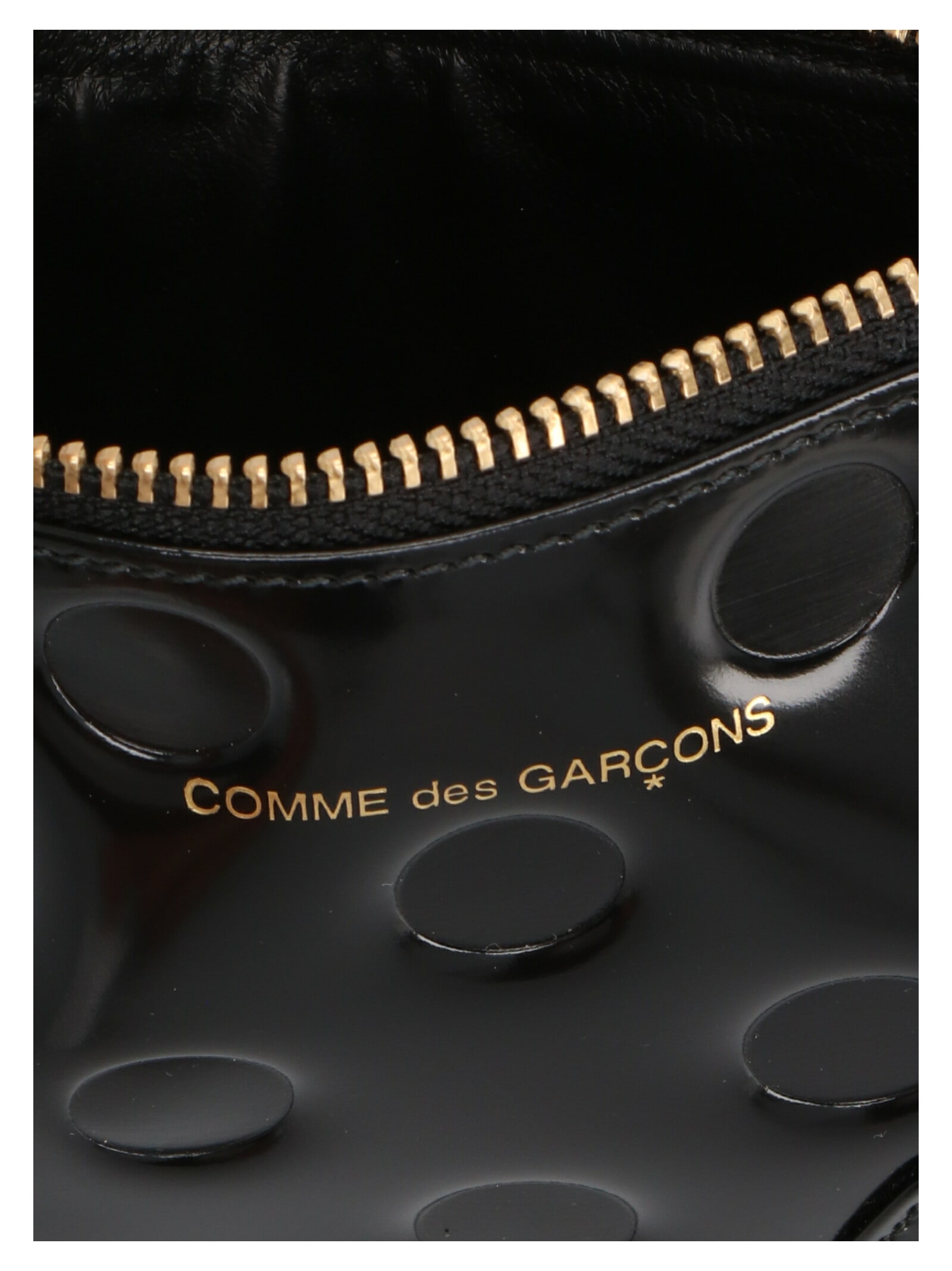 Comme Des Garçons Polka Dots Embossed Purse In Black