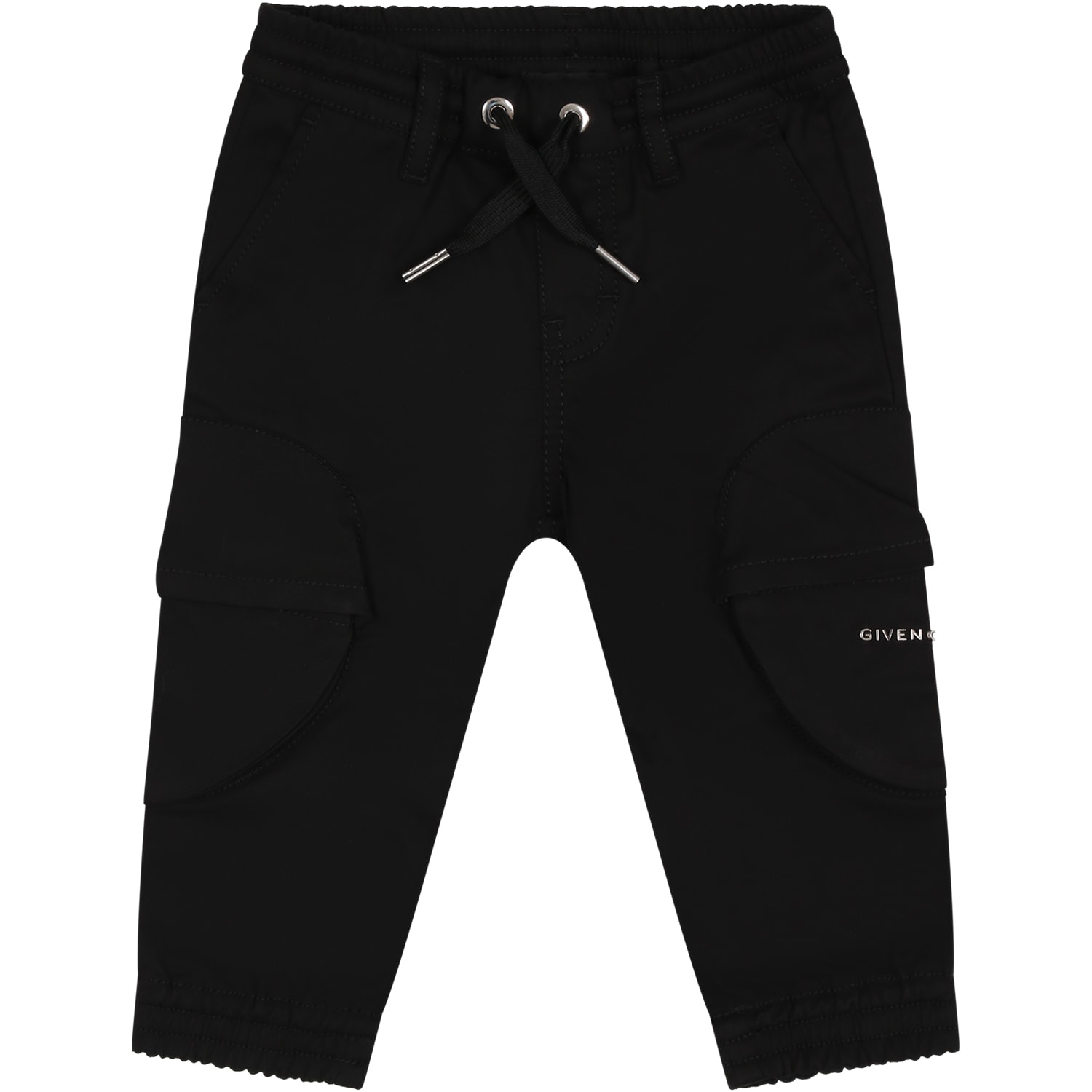 Givenchy Black Trousers For Baby Boy With Logo
