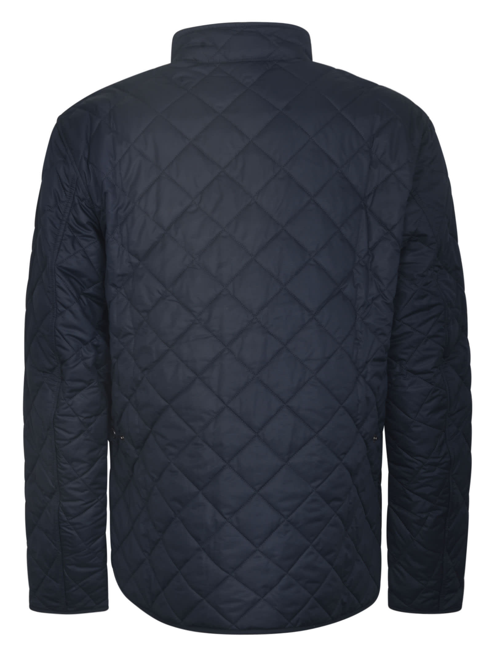 Shop Barbour Quilted Buttoned Jacket In Navy