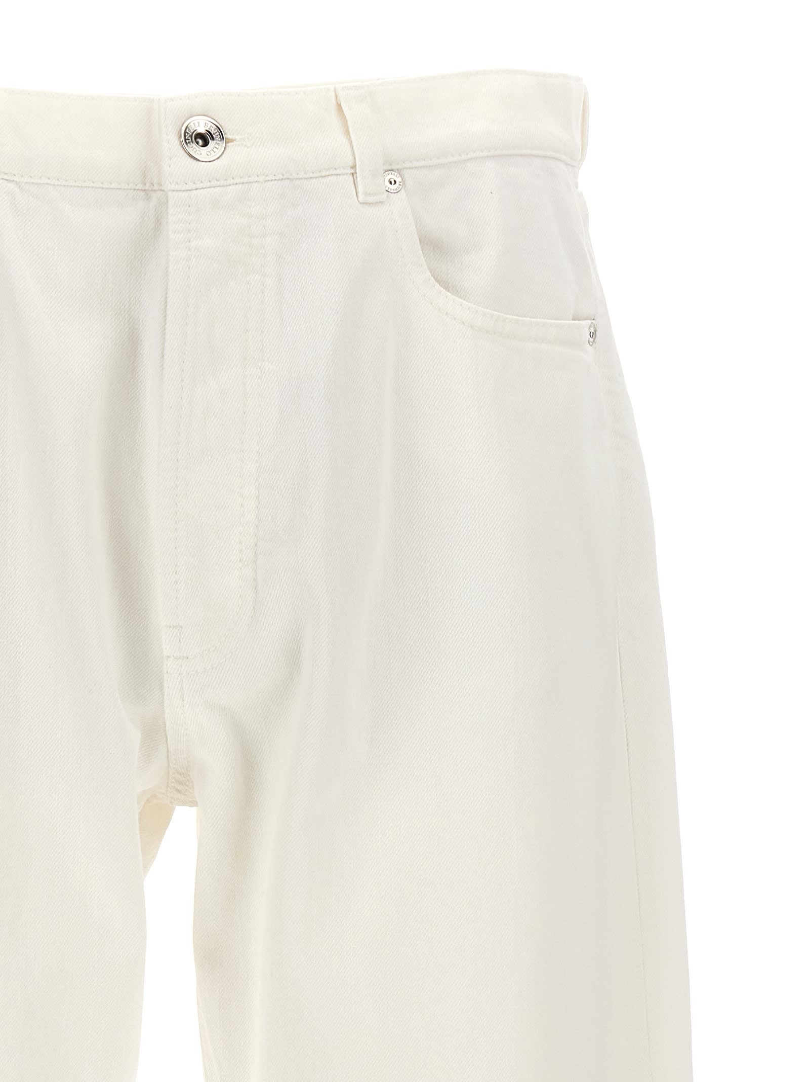 Shop Brunello Cucinelli Bull Jeans In White