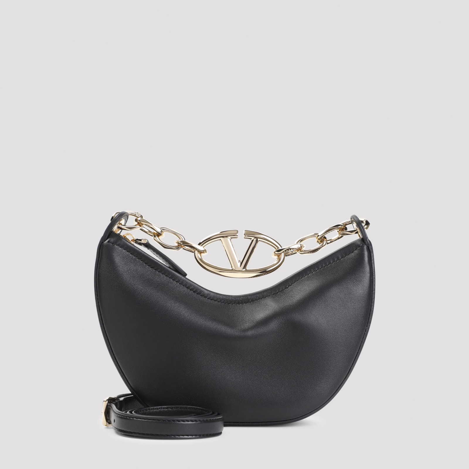 Valentino Vlogo Moon Shoulder Bag In No Nero