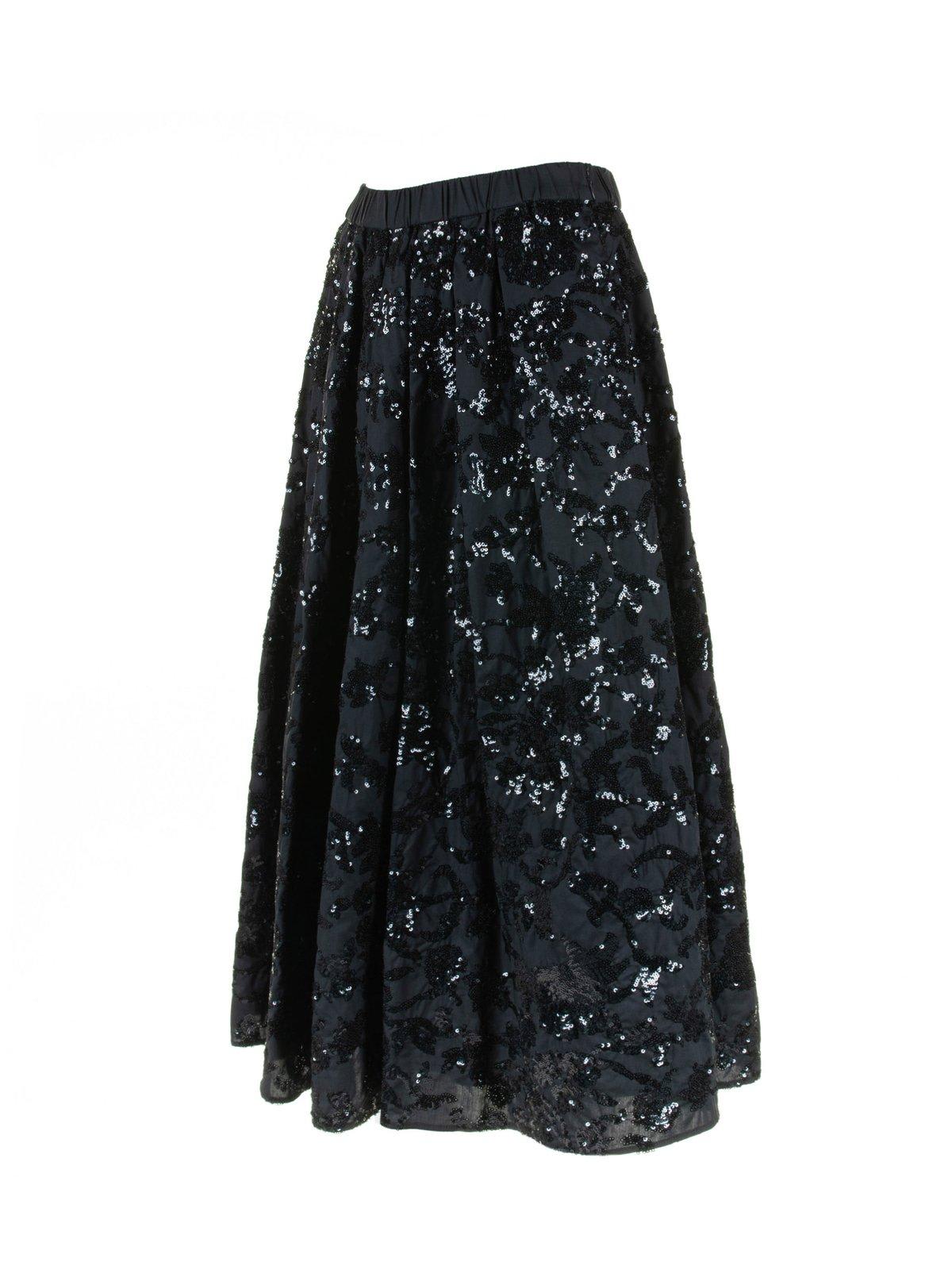 Shop Weekend Max Mara All-over Embellished Pleated Skirt