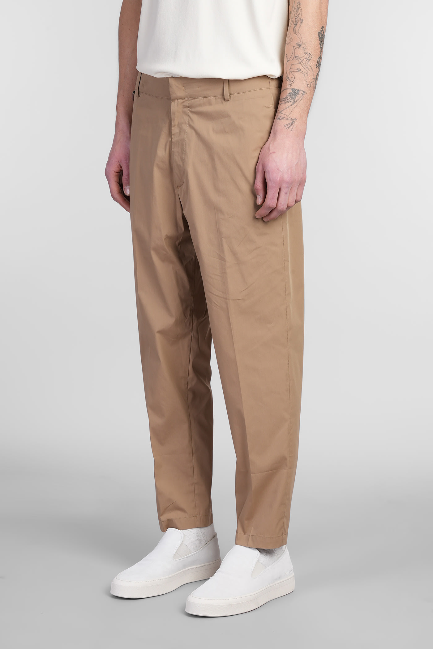 Low Brand George Pants In Camel Cotton In Camel
