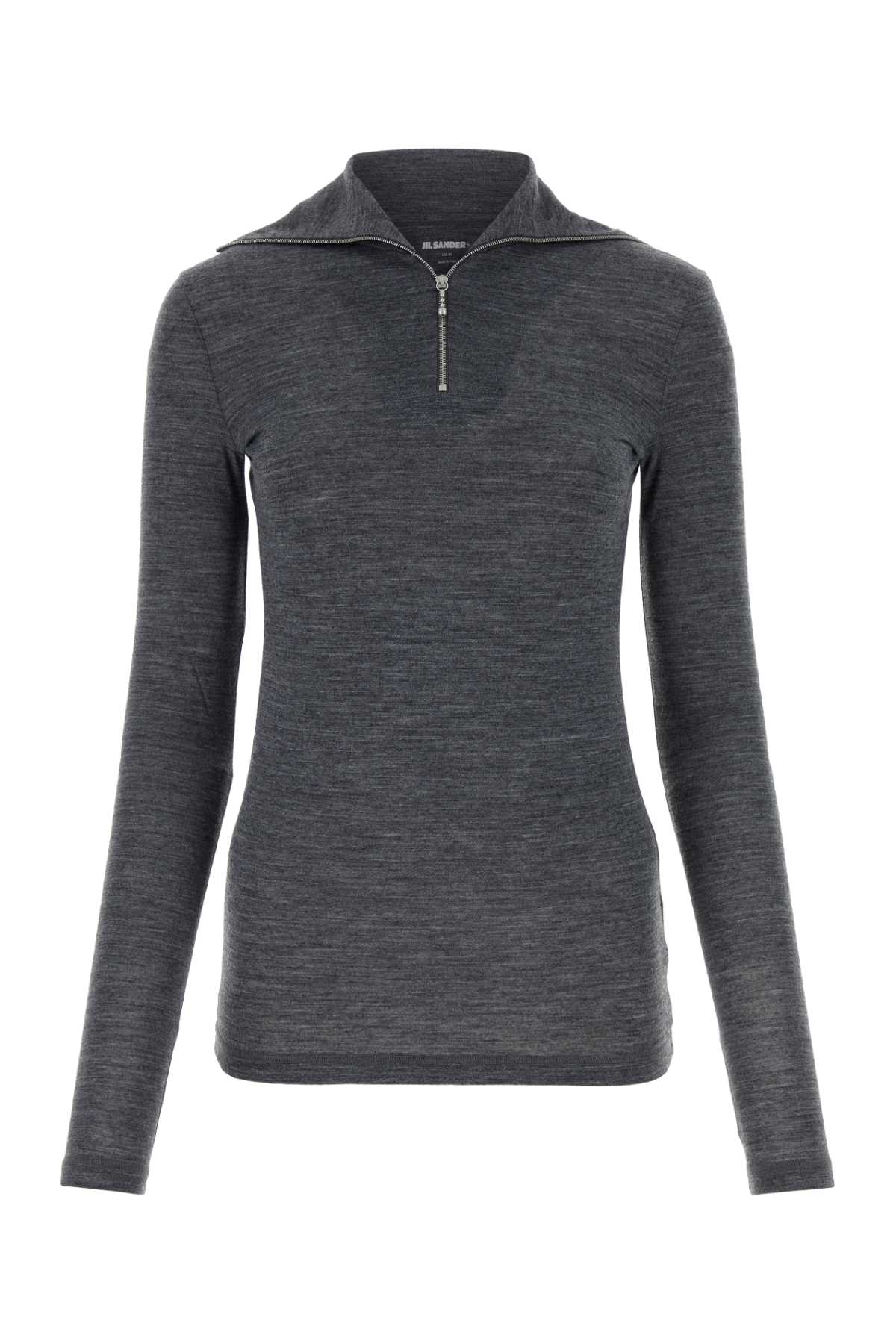 Jil Sander Dark Grey Polyester Blend Sweater In 028