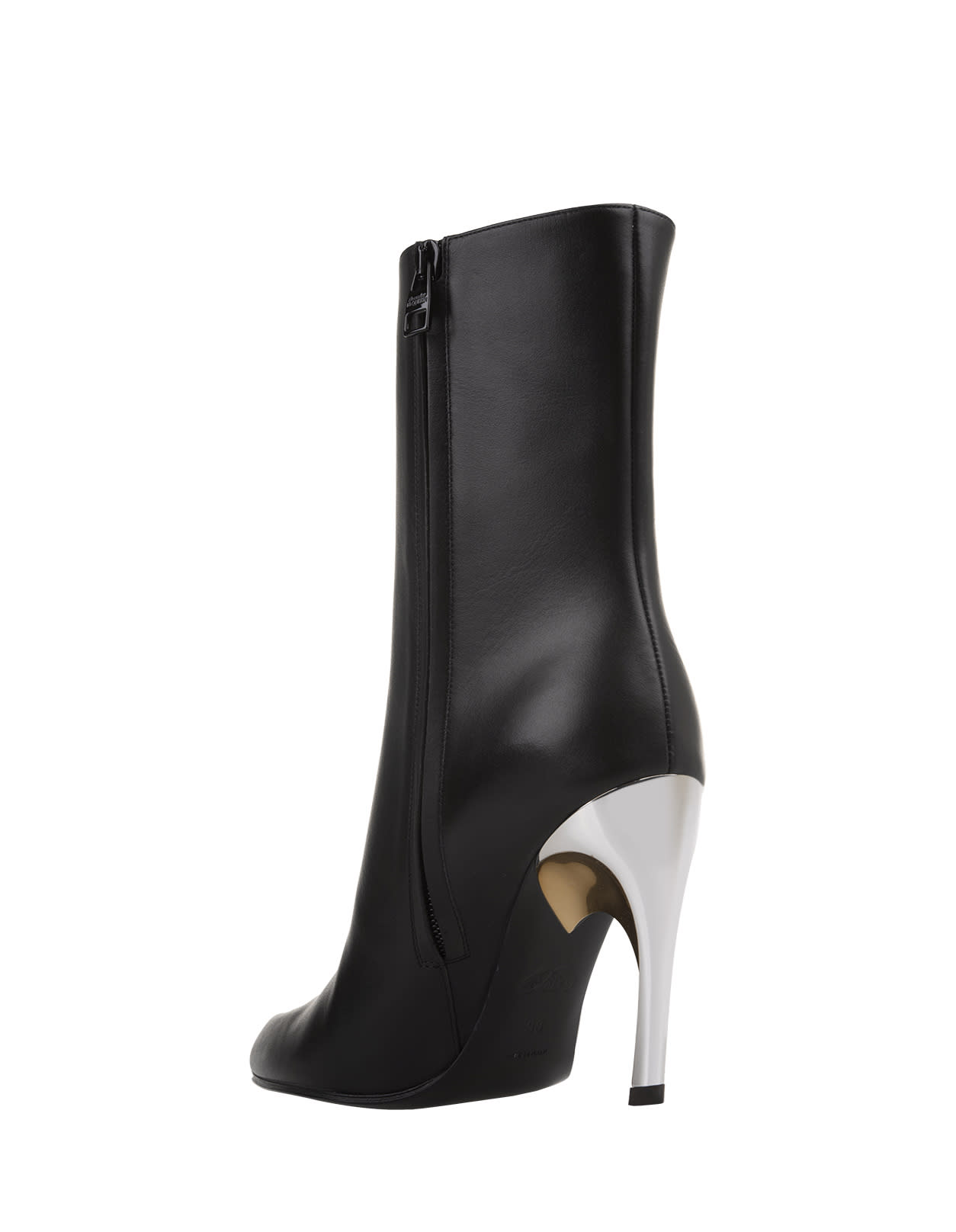 Shop Alexander Mcqueen Armadillo Ankle Boots In Black/gold/silver