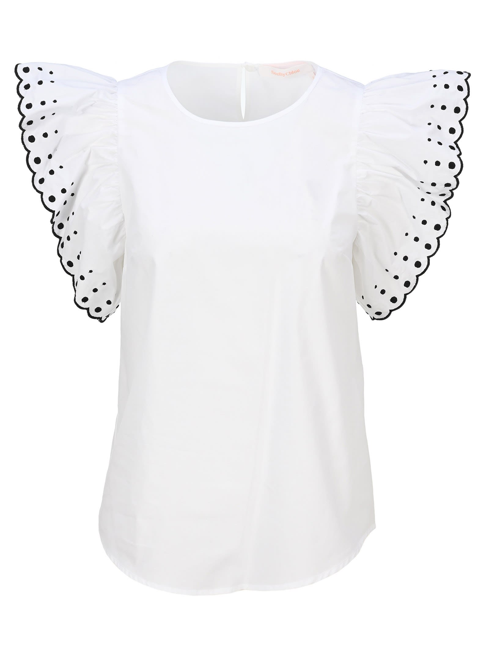 SEE BY CHLOÉ SEE BY CHLOE BUTTERFLY SLEEVE TOP,11231084