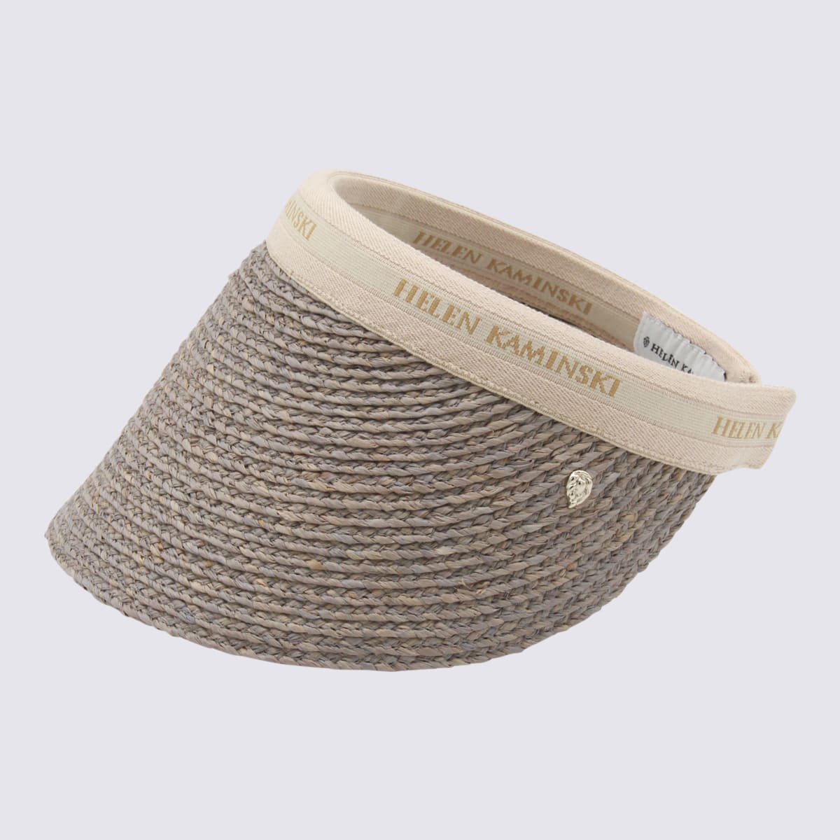 Helen Kaminski Open Top Woven Hat With Curved Brim In Brown
