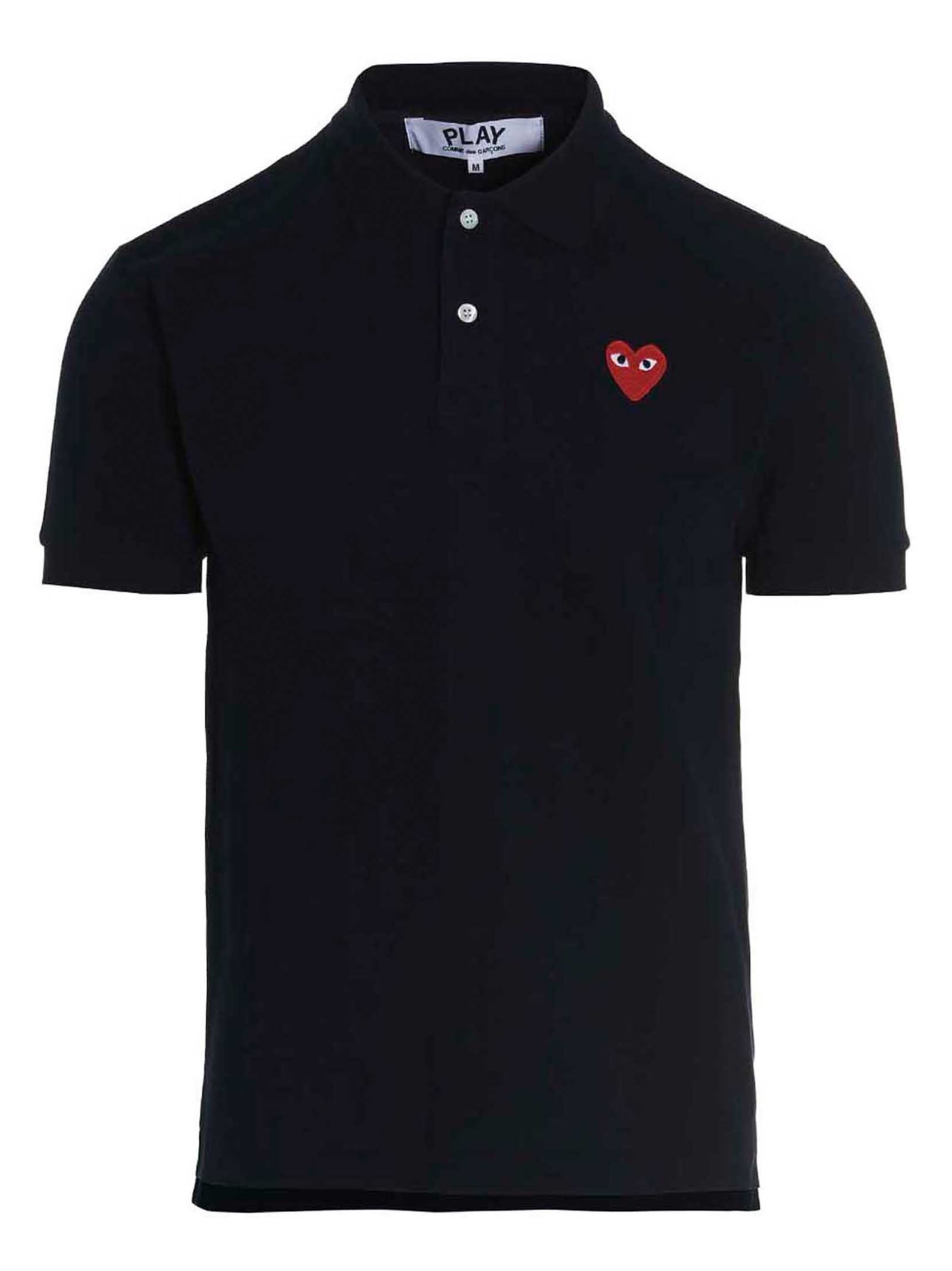 Shop Comme Des Garçons Logo Patch Polo Shirt In Blue
