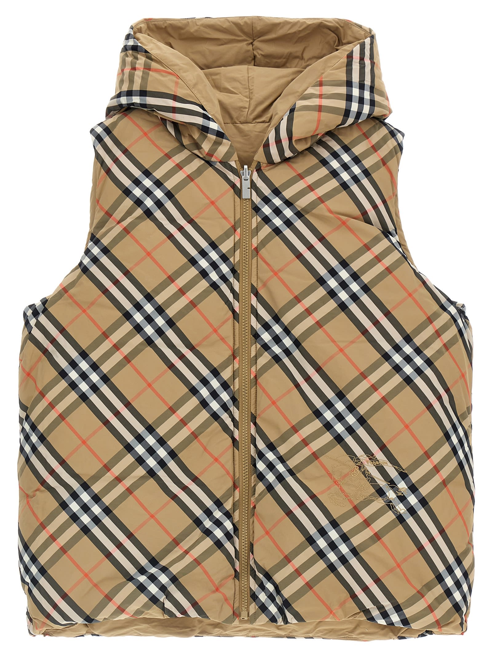 Burberry Reversible Vest In Beige