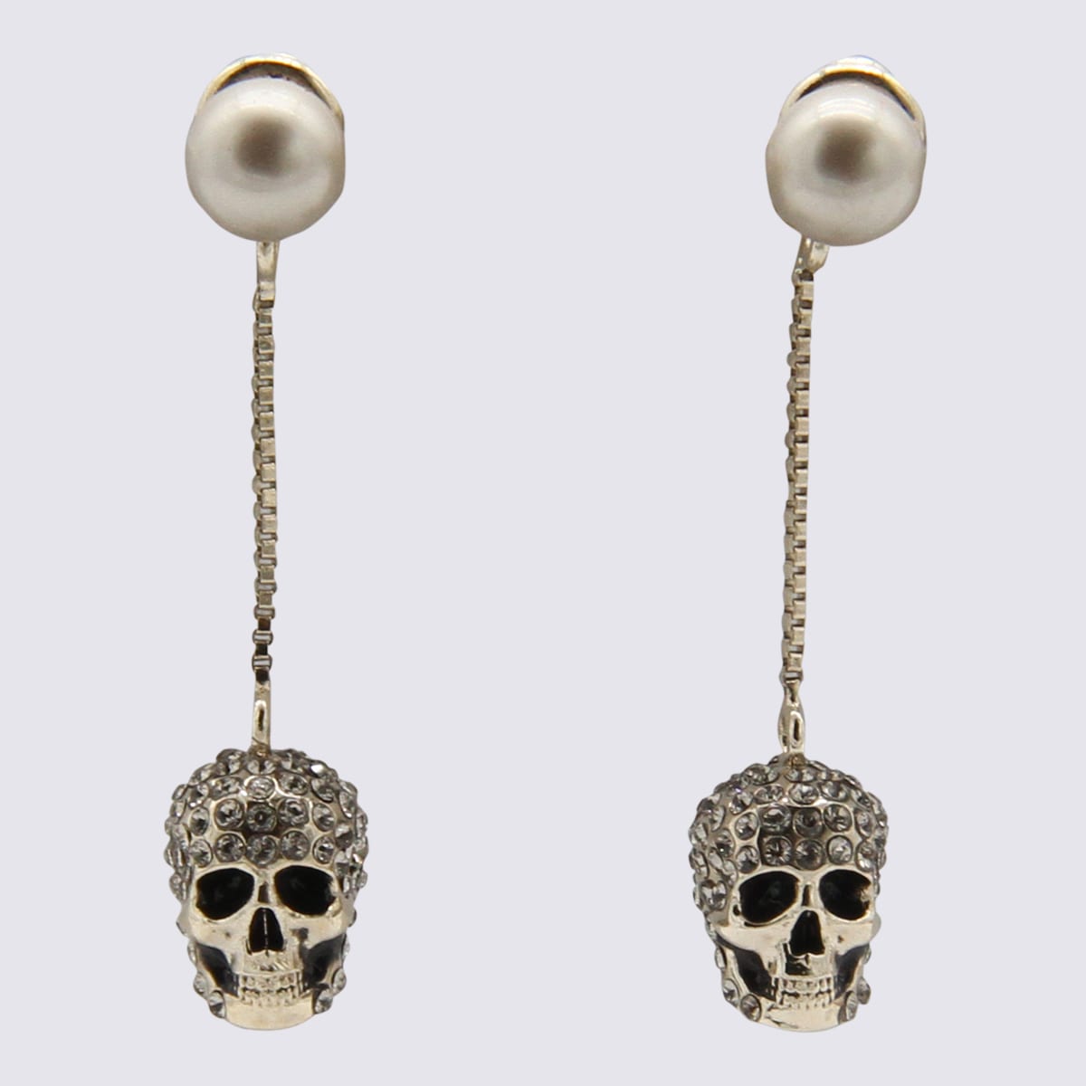 Shop Alexander Mcqueen Gold-tone Brass Skull Earrings In Mix