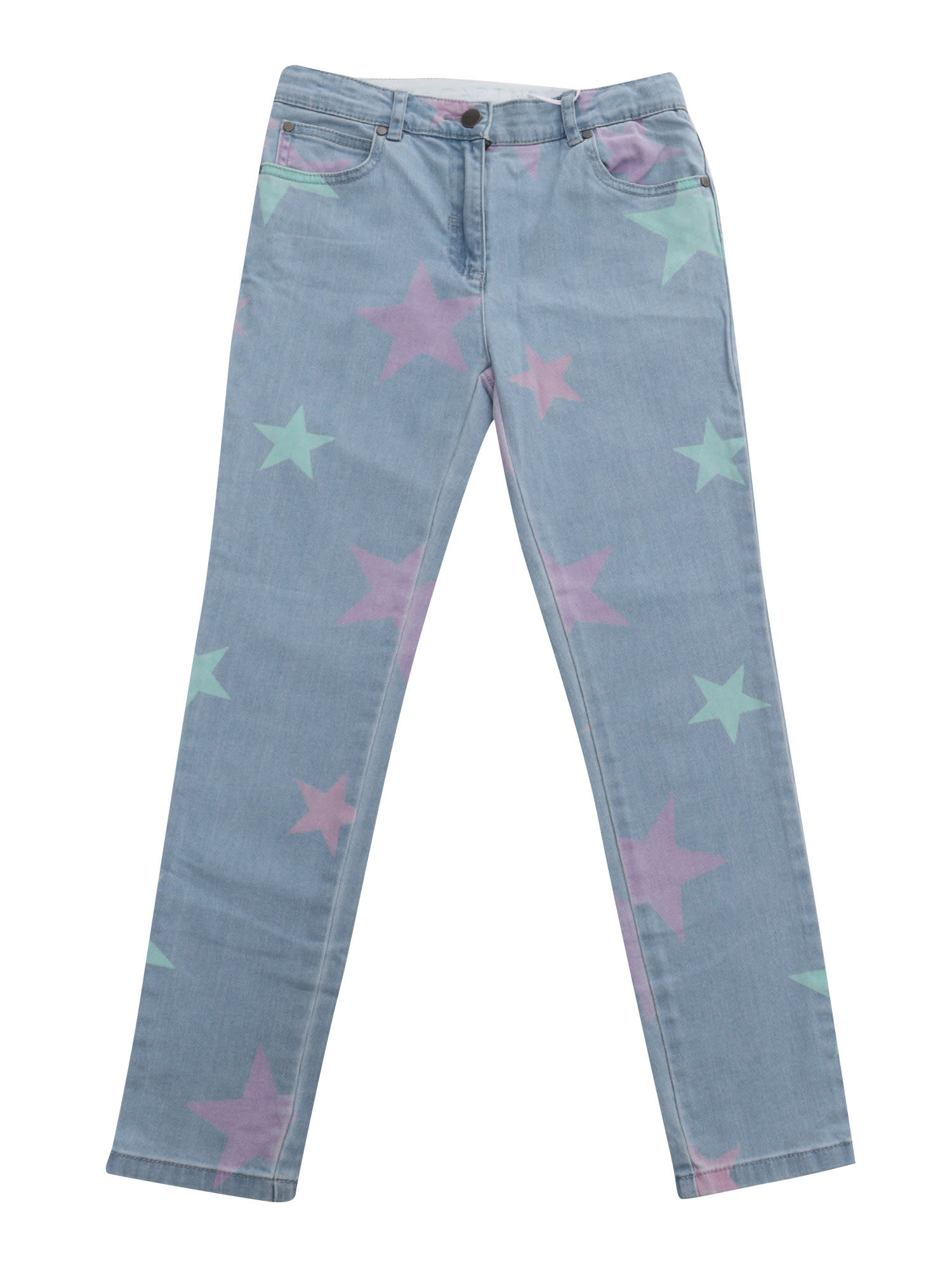 Stella Mccartney Kids' Light Blue Jeans With Stars
