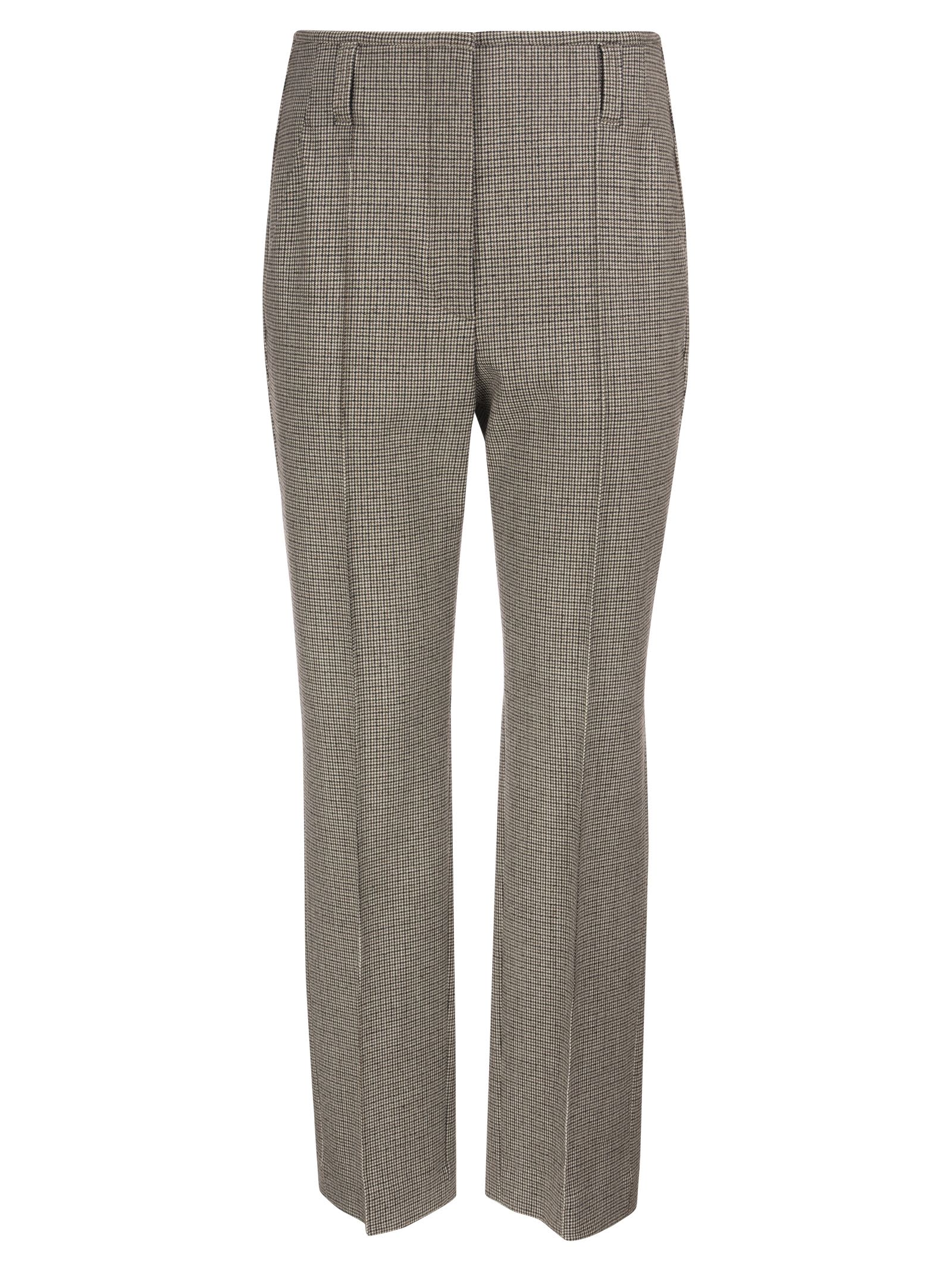 Brunello Cucinelli Houndstooth Trousers In Comfort Virgin Wool With Jewellery