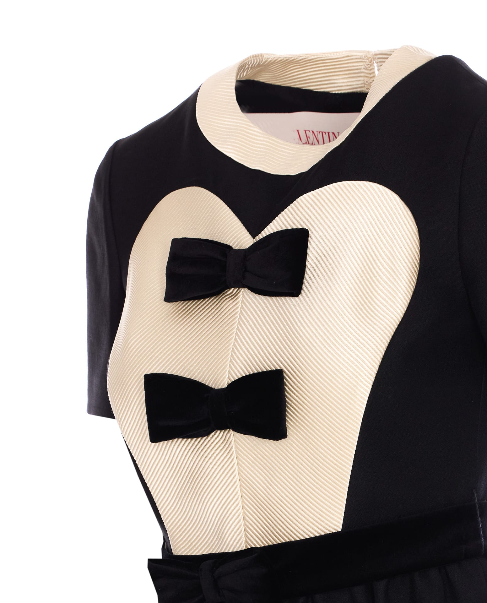 Valentino Double-bow Mini Dress In Wool In Black